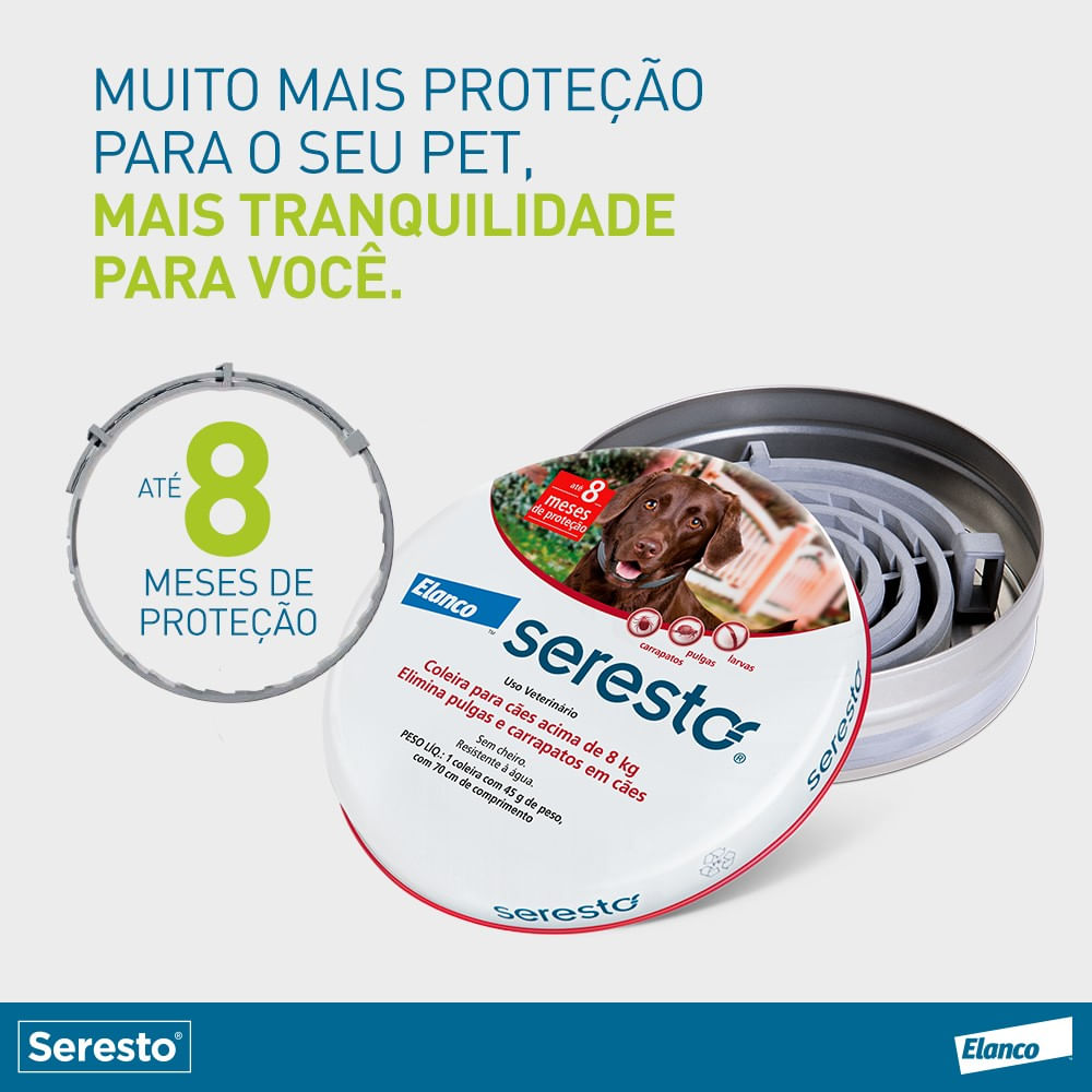 Encontraproduto.com.br - Seresto Coleira Antipulgas e Carrapatos Acima 8 Kg