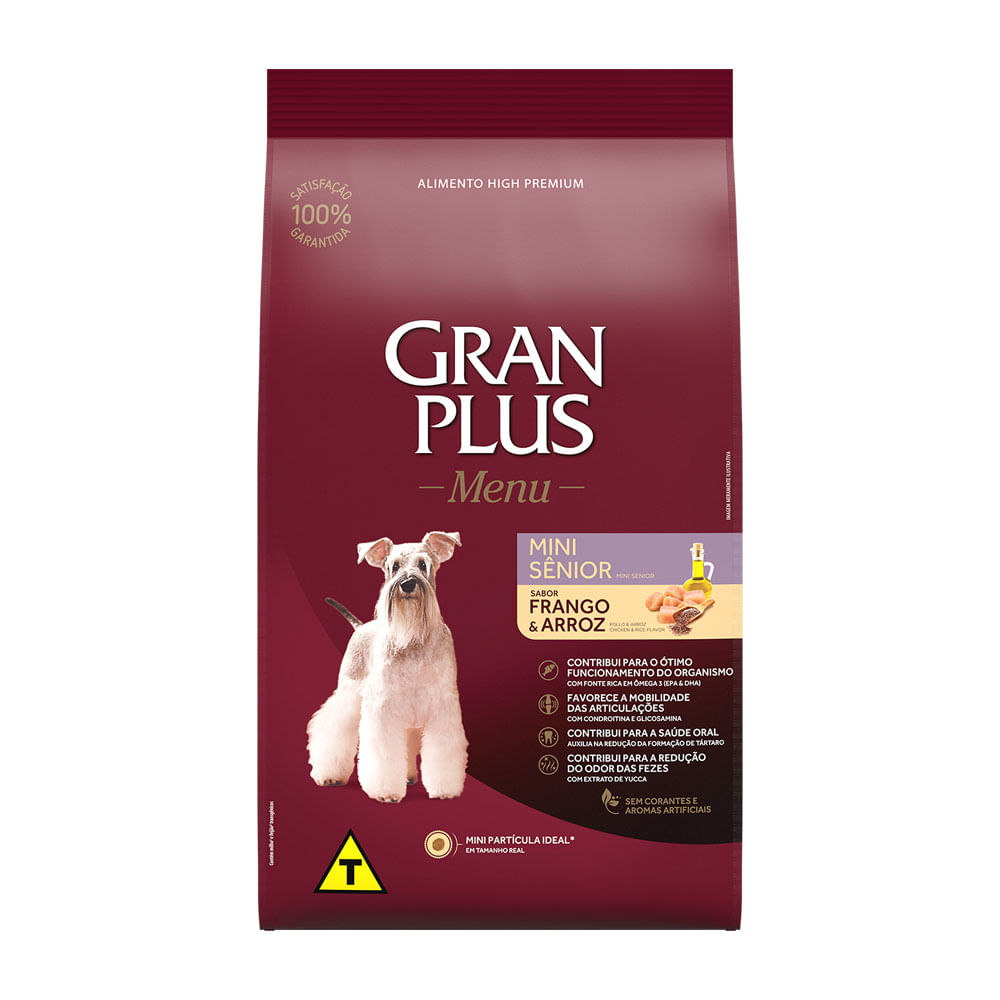 Ração GranPlus Menu Cães Mini Sênior Frango e Arroz