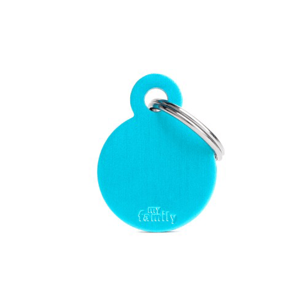 Placa de Identificação Círculo Alumínio Azul Claro MyFamily