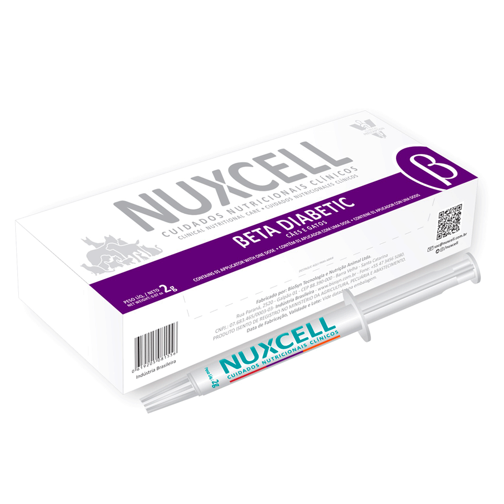 Suplemento Nuxcell Beta Diabetic para Cães e Gatos