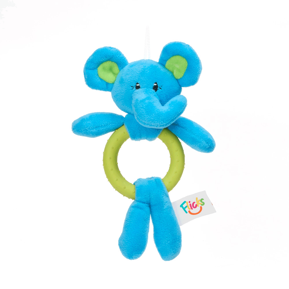 Brinquedo Pelúcia Elefante com Argola Flicks