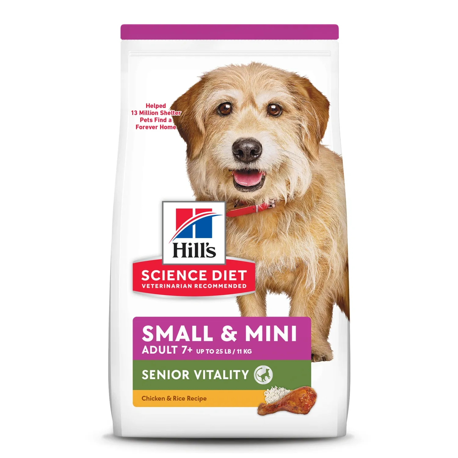 Ração Hill's Science Diet Vitalidade Sênior Pequenos e Mini para Cães Idosos Sabor Frango