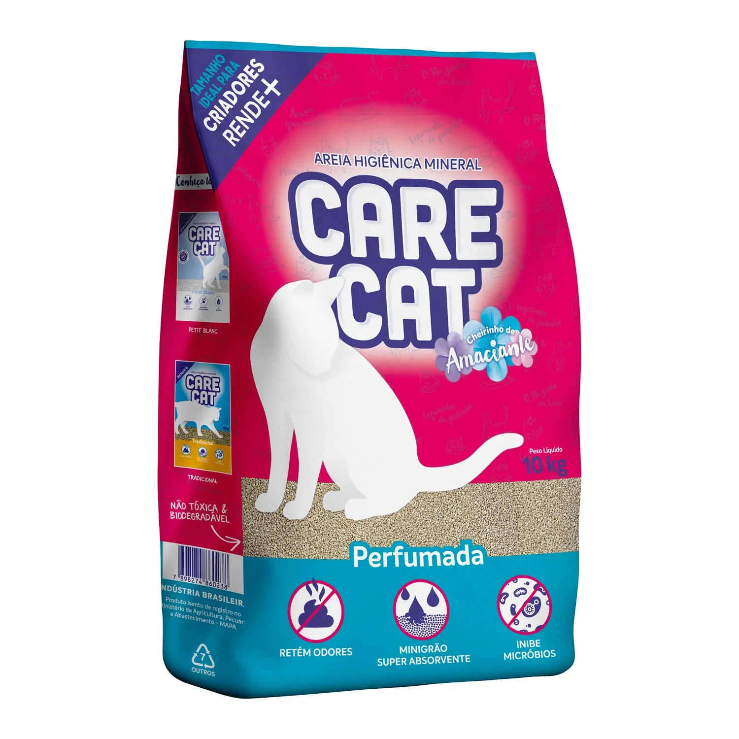 Areia Higiênica para Gatos Carecat Perfumada