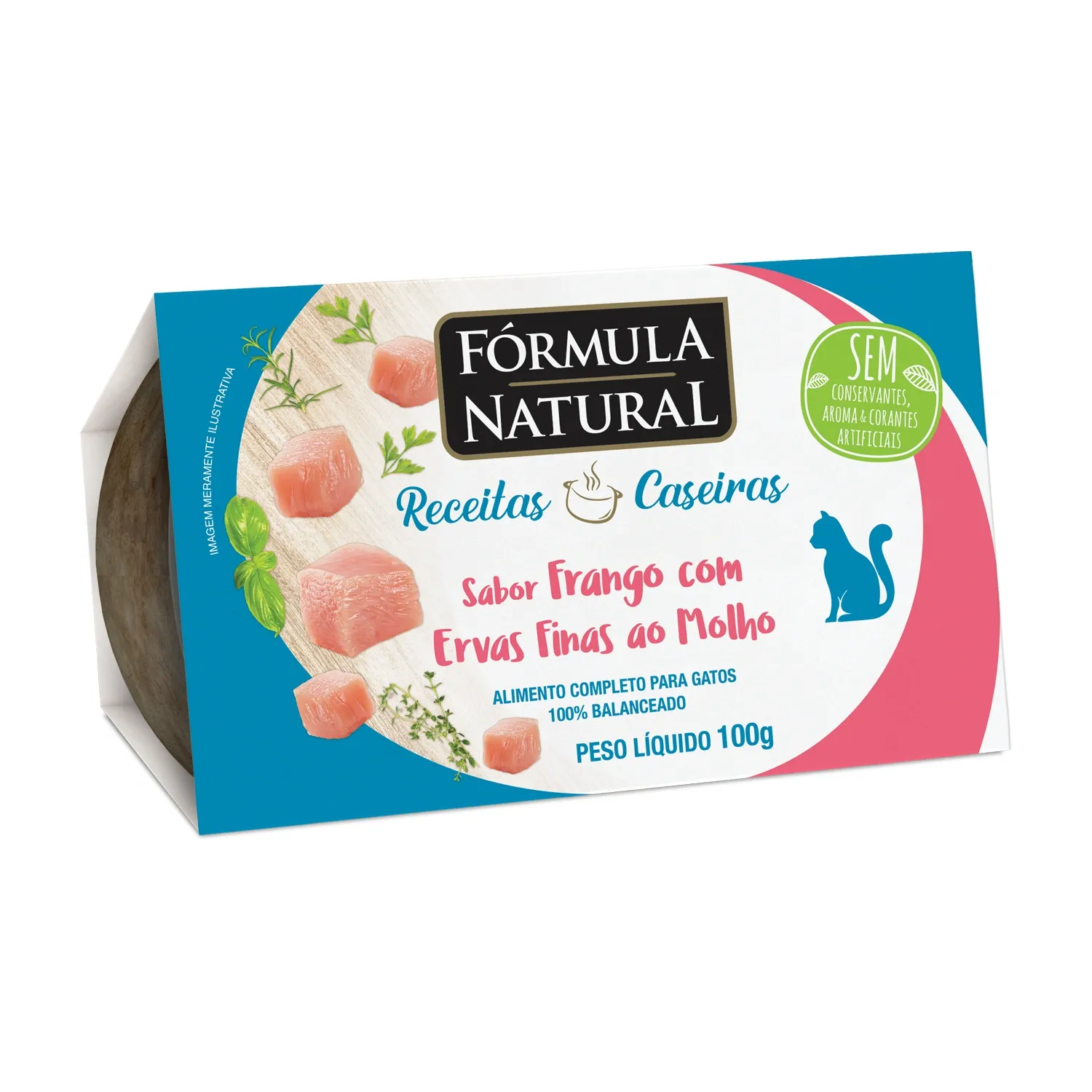 Ração Úmida Fórmula Natural Receita Caseira Gatos Frango com Ervas Finas a Molho