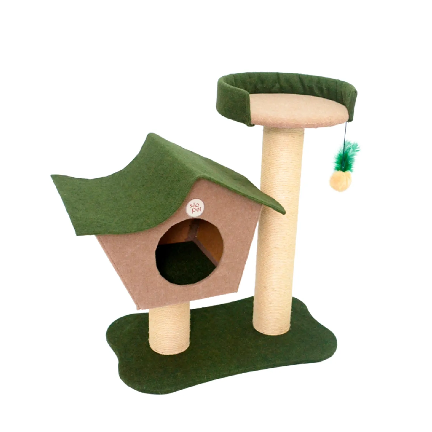 Arranhador com Toca Refúgio São Pet Verde