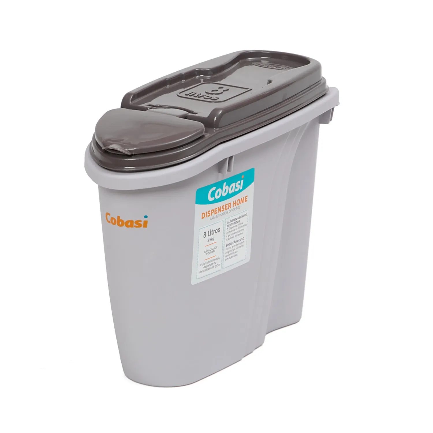 Porta-ração Dispenser Home Plast Pet Cinza