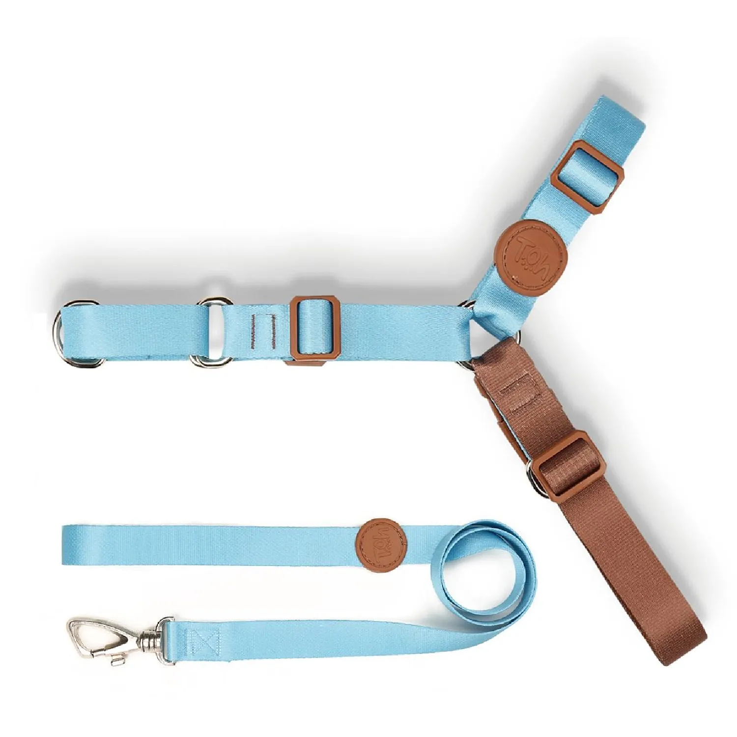 Conjunto Peitoral Antipuxão com Guia Toh Azul