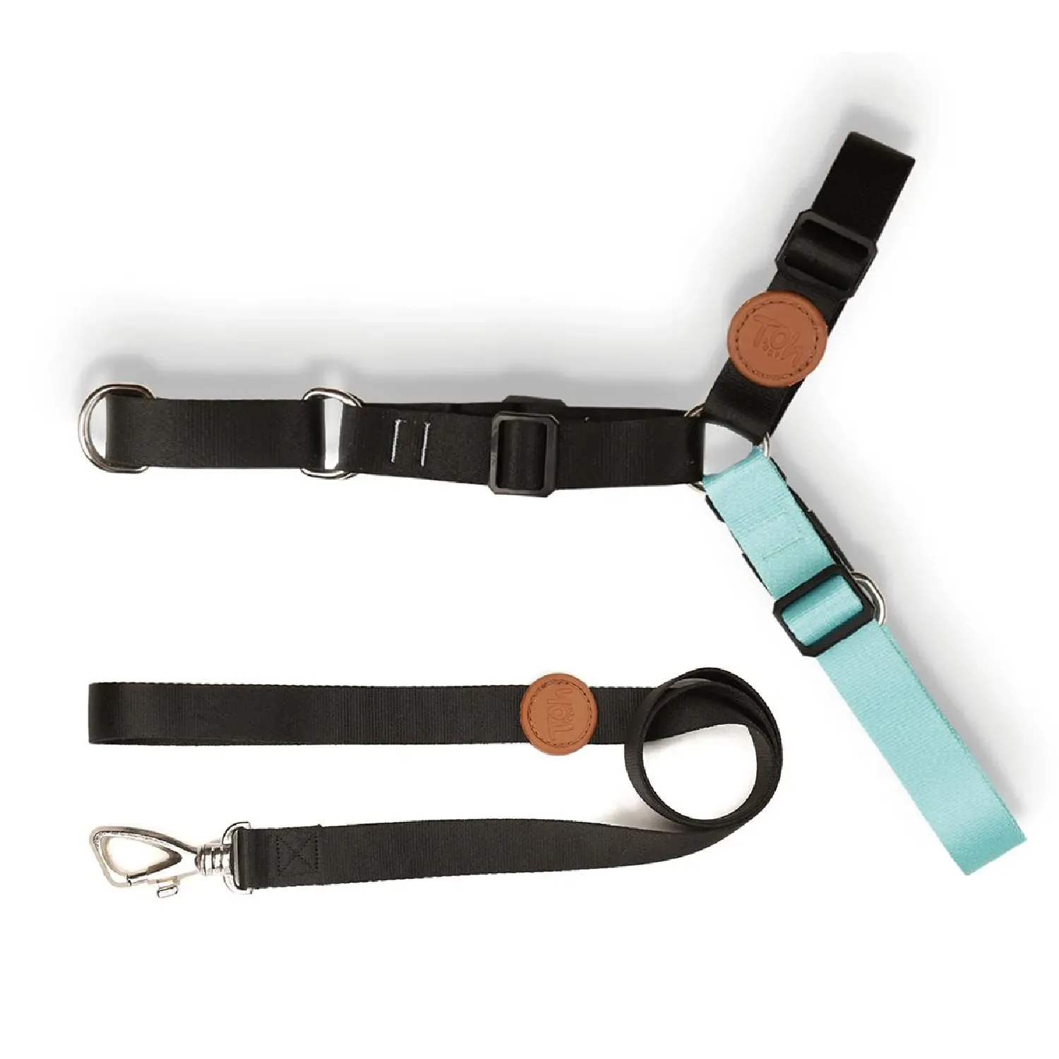 Conjunto Peitoral Antipuxão com Guia Toh Preto