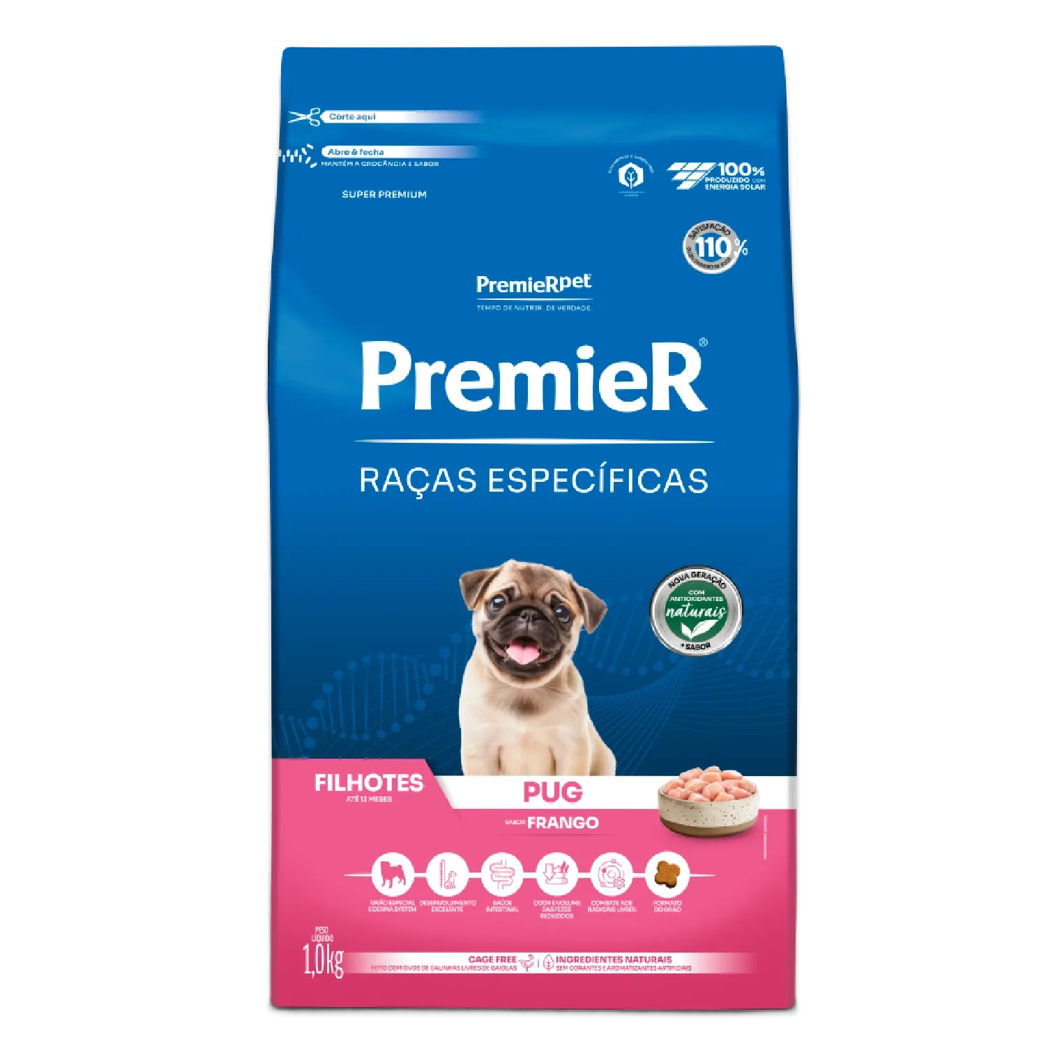 Ração Premier Raças Específicas Pug Filhotes Frango