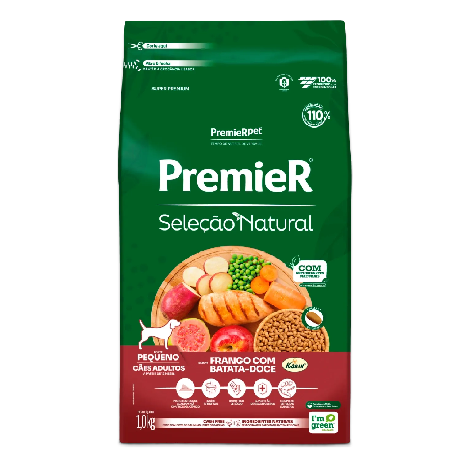 Ração Premier Seleção Natural Cães Adultos Raças Pequenas Frango com Batata Doce