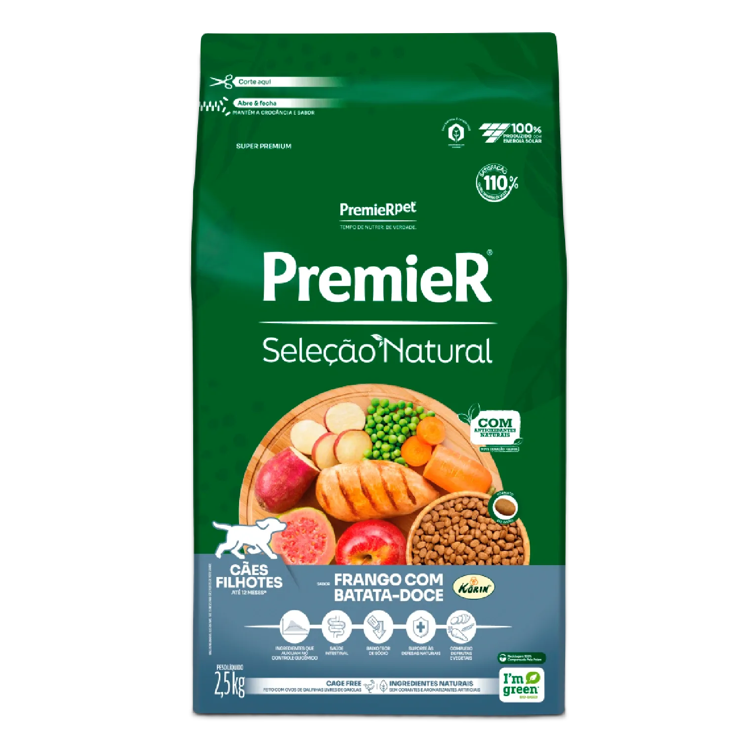 Ração Premier Seleção Natural Cães Filhotes Frango com Batata Doce