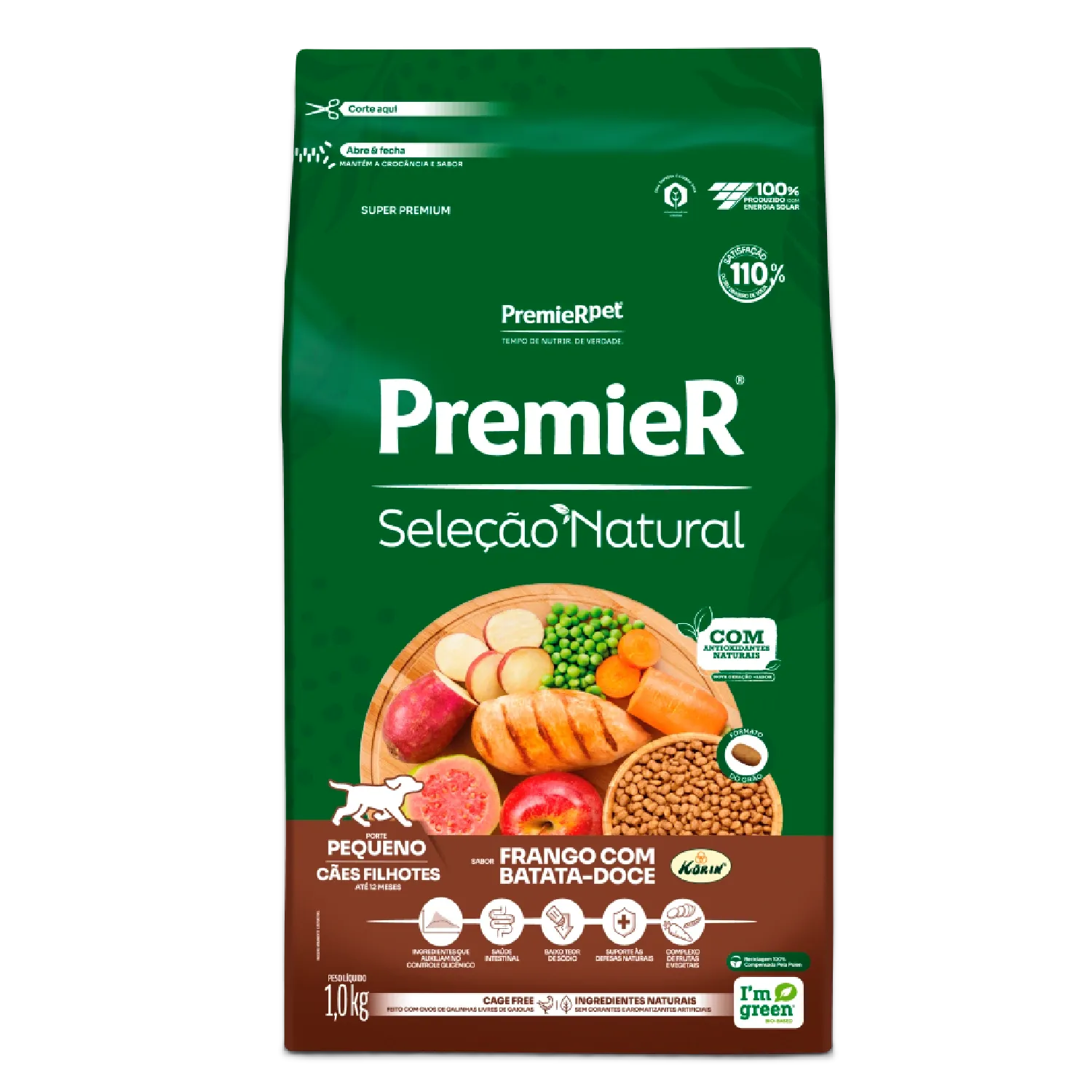 Ração Premier Seleção Natural Cães Filhotes Raças Pequenas Frango com Batata Doce