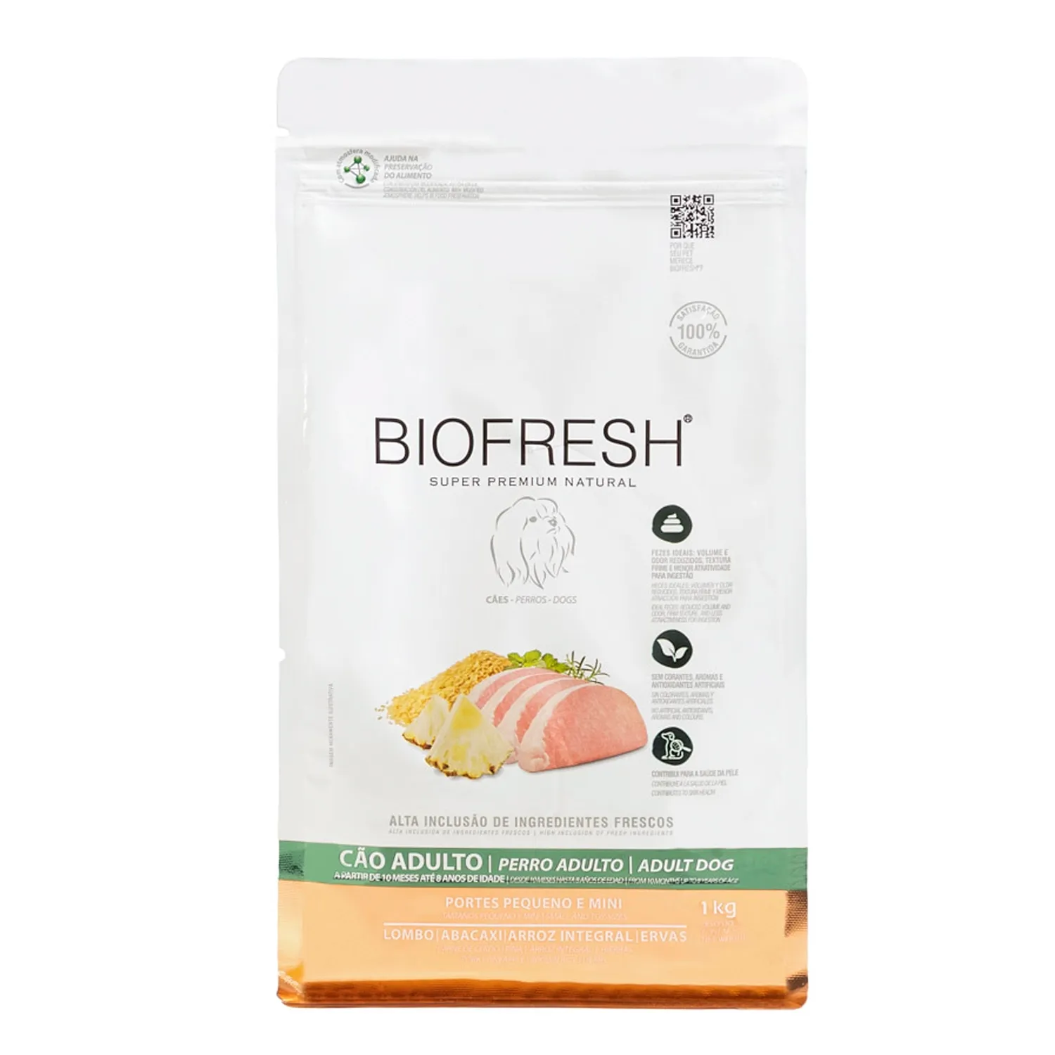 Ração Biofresh Cães Adultos Raças Minis e Pequenas Lombo e Abacaxi