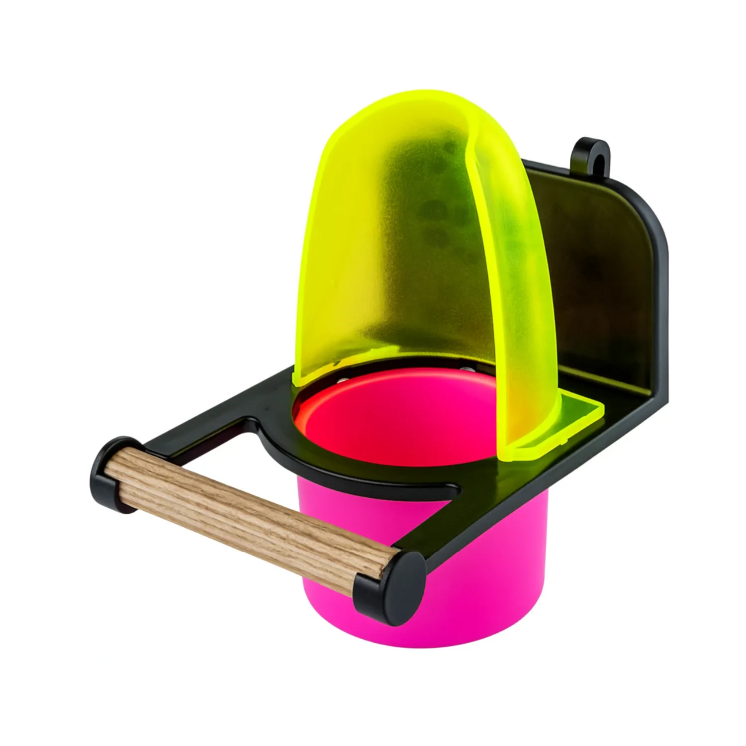 Comedouro com Poleiro para Pássaros Food Clean Animalíssimo Laranja