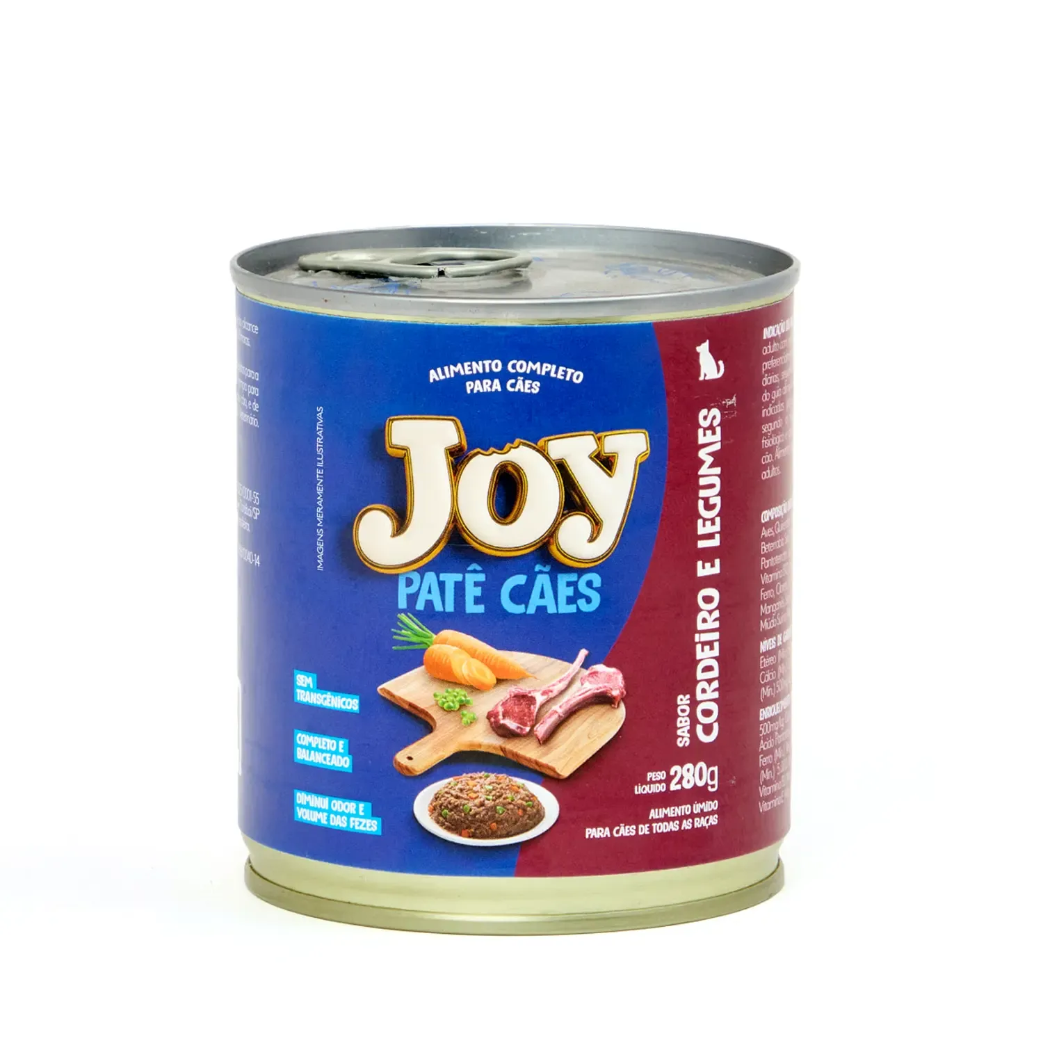 Ração Úmida Joy Patê para Cães Adultos Cordeiro e Legumes