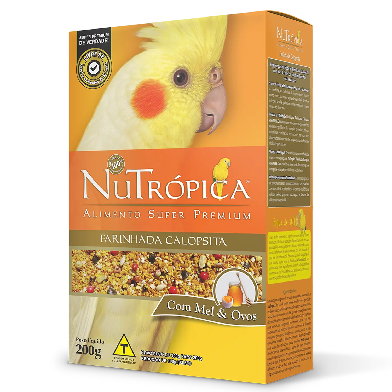 Farinhada Nutrópica para Calopsita à Base de Mel e Ovos