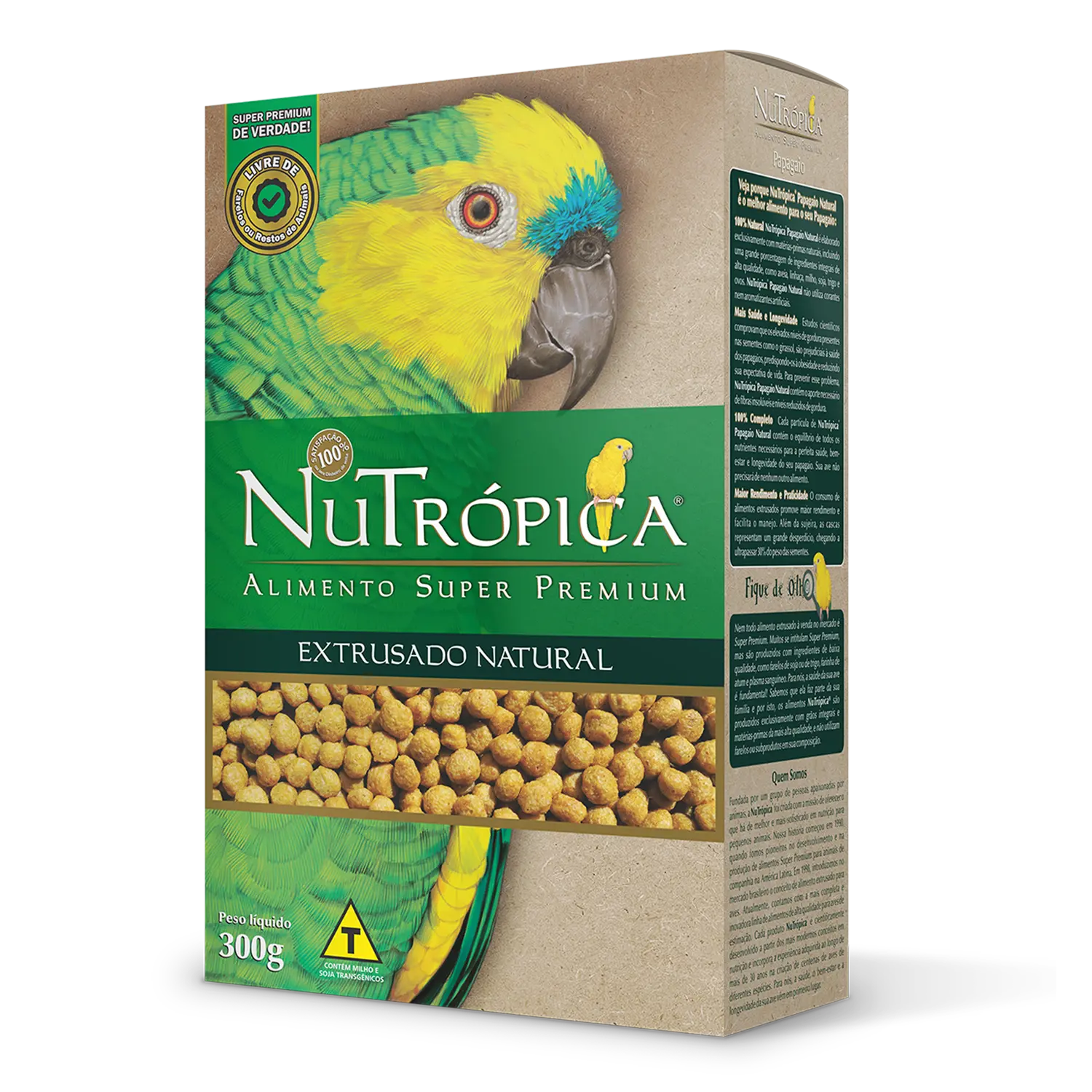 Ração Nutrópica Papagaios Extrusado Natural