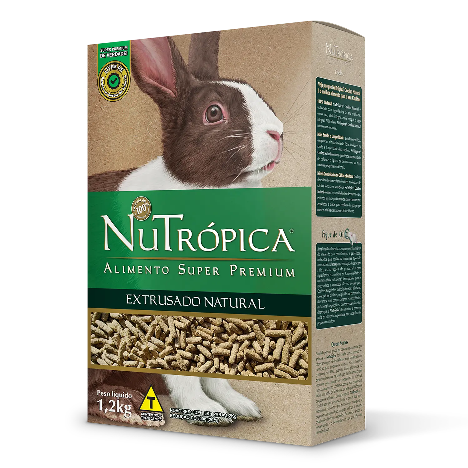 Ração Nutrópica Extrusada Natural para Coelhos Adultos