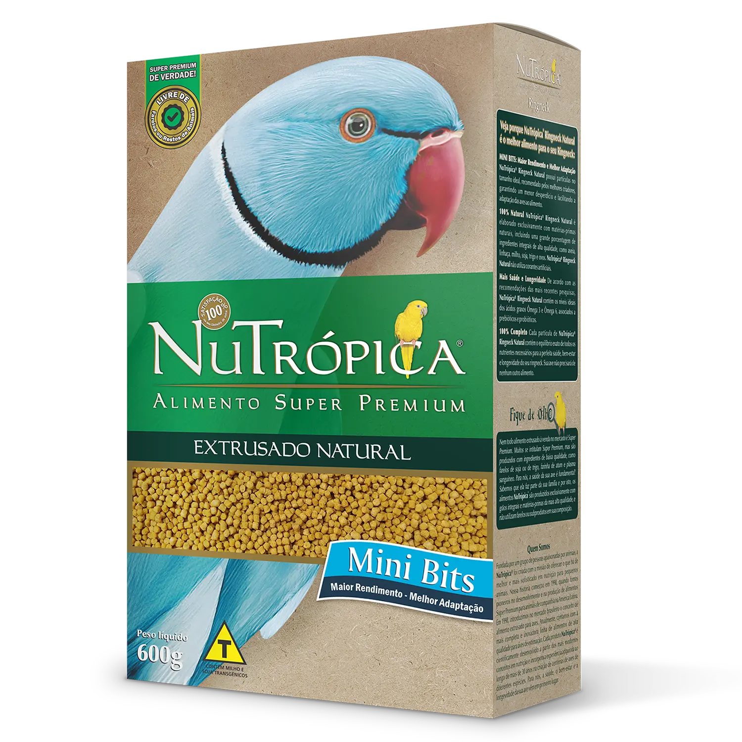 Ração Nutrópica Extrusado Natural para Ringneck