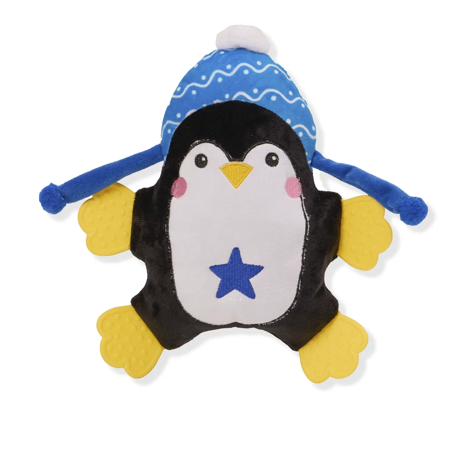 Brinquedo Pelúcia com Mordedor Pinguim com Gorro Savana Pet