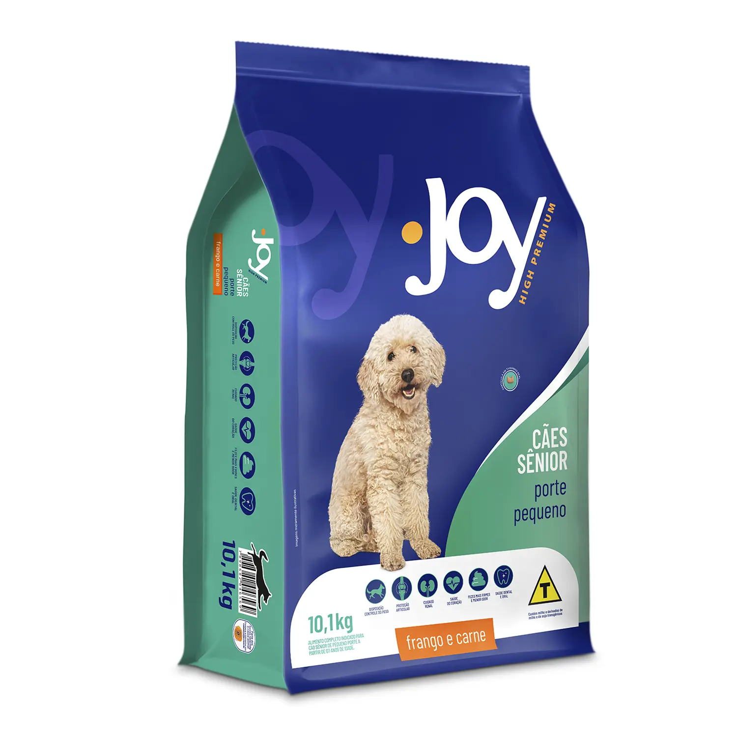 Ração Joy High Premium Cães Sênior Raças Pequenas Frango e Carne