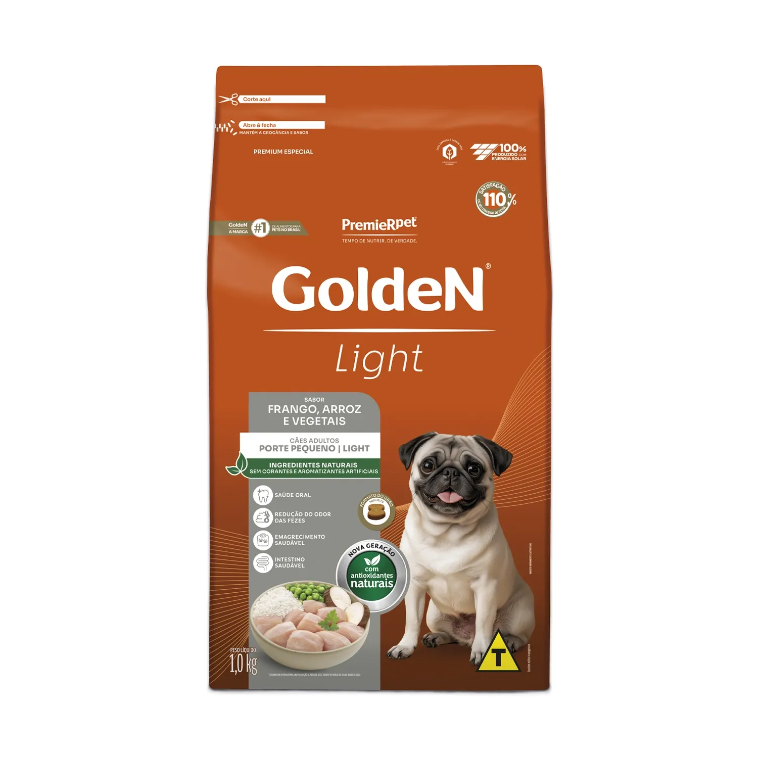 Ração Golden Fórmula Light Cães Adultos Porte Pequeno Frango e Arroz
