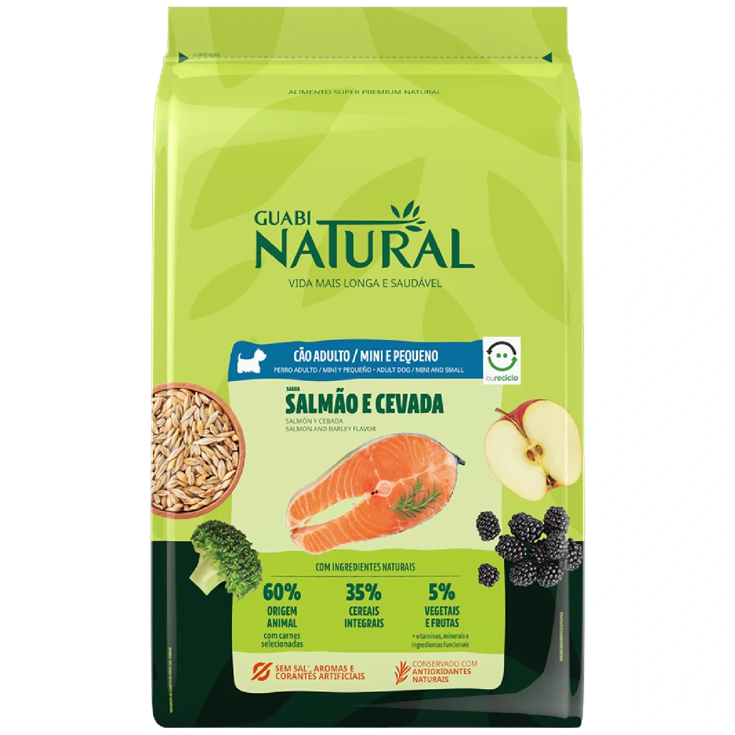 Ração Guabi Natural Cães Adultos Raças Mini e Pequenas Salmão e Cevada