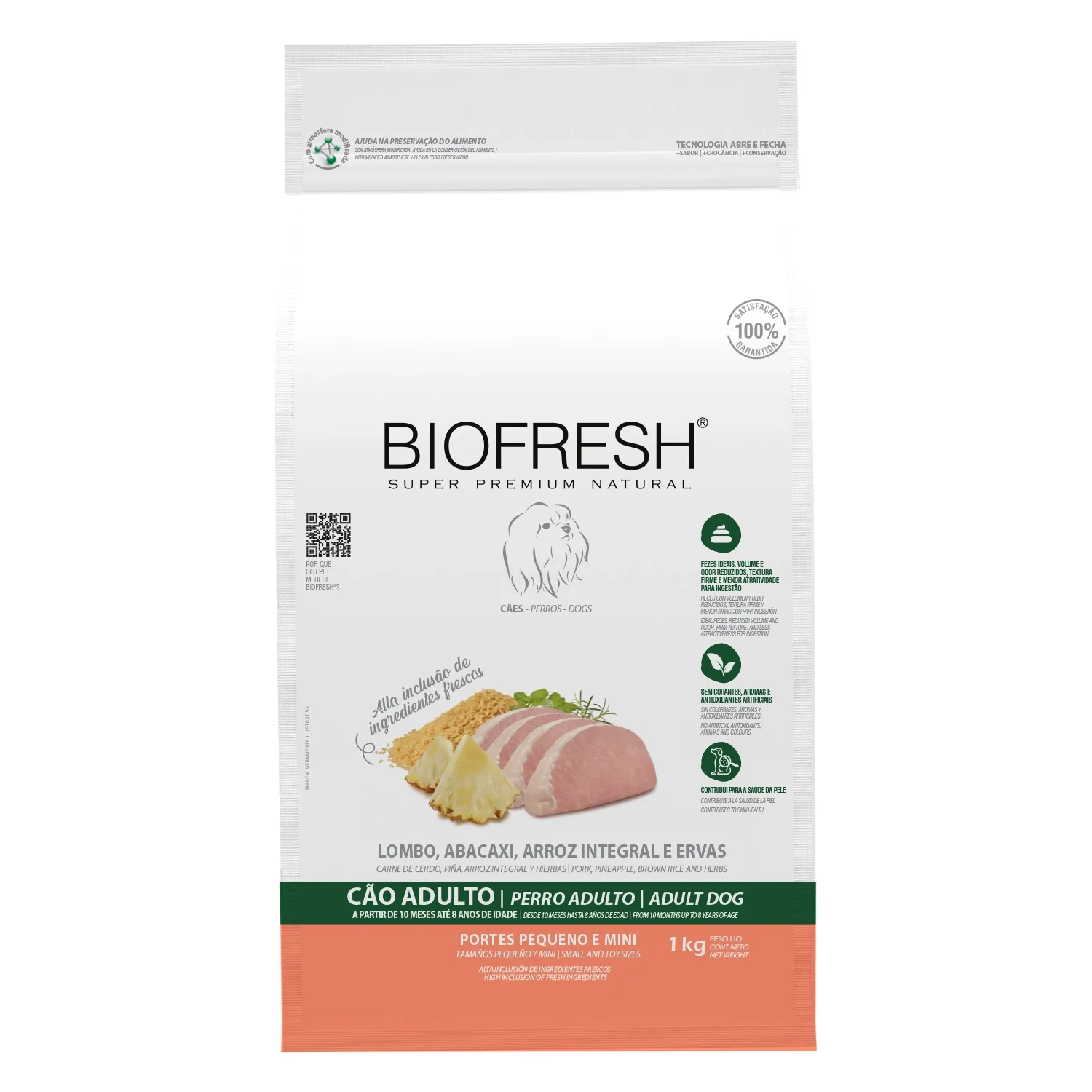 Ração Biofresh Cães Adultos Raças Minis e Pequenas Lombo e Abacaxi