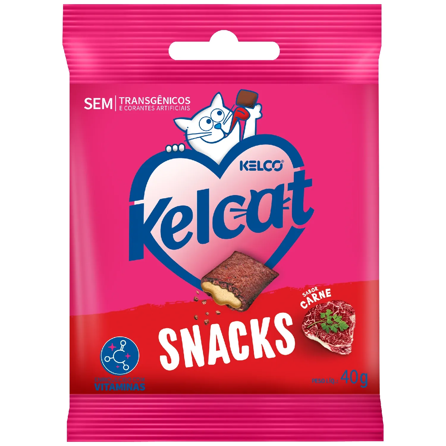 Petisco Kelcat Snack Carne para Gatos