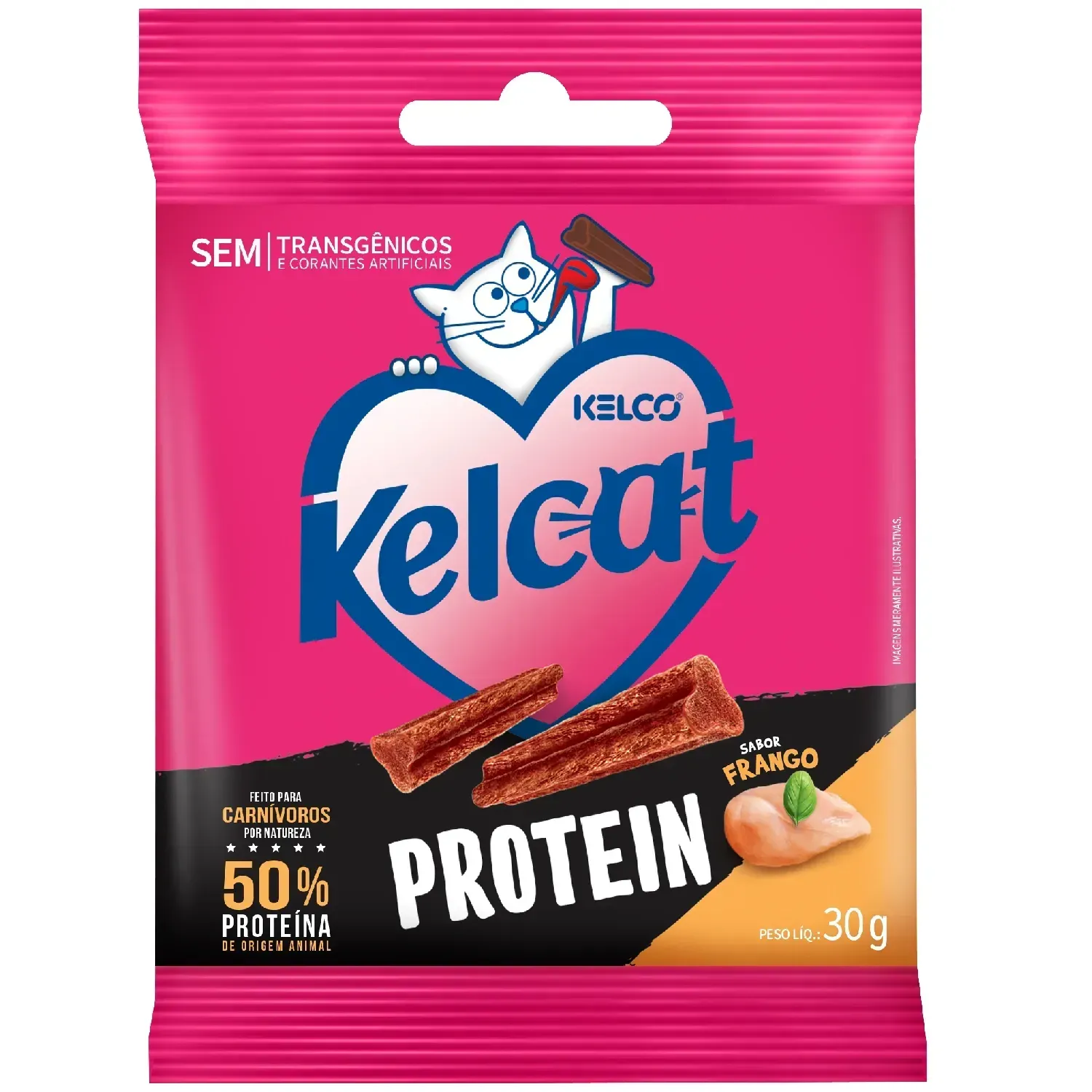 Petisco Kelcat Stick Protein Frango para Gatos