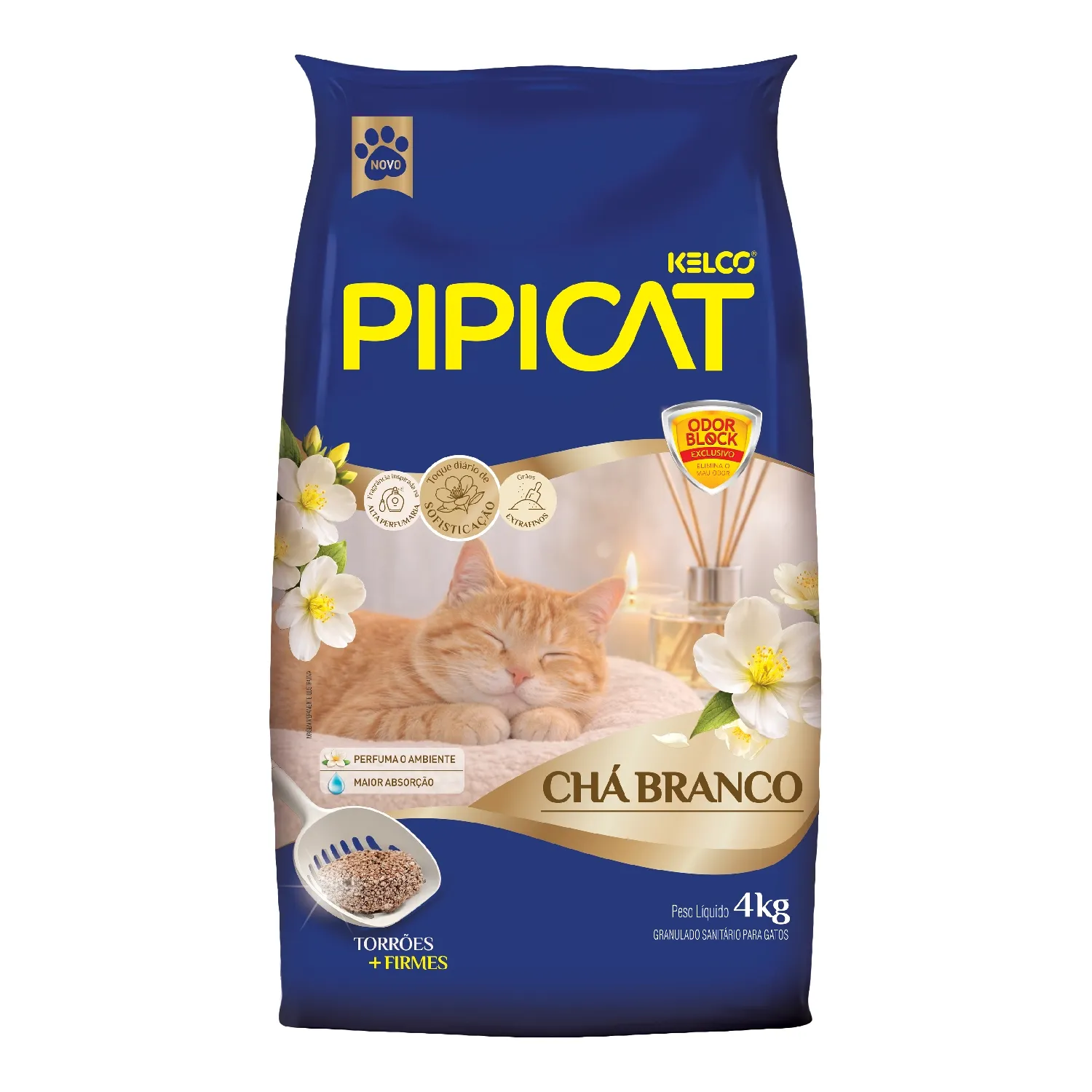 Granulado Higiênico para Gatos Pipicat Chá Branco