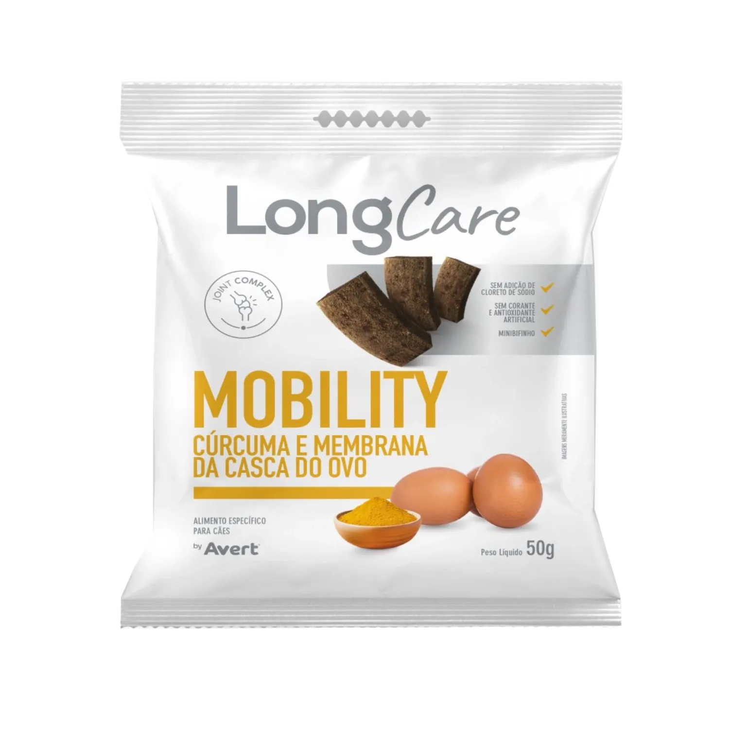 Petisco LongCare Mobility para Cães Cúrcuma e Membrana da Casca do Ovo
