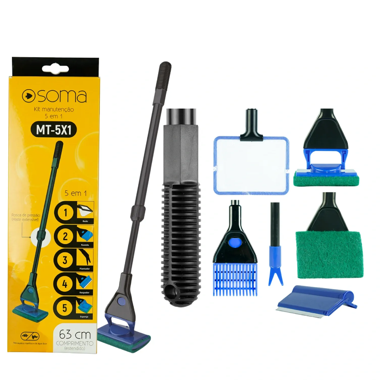 Kit Manutenção 5 em 1 para Aquários Soma