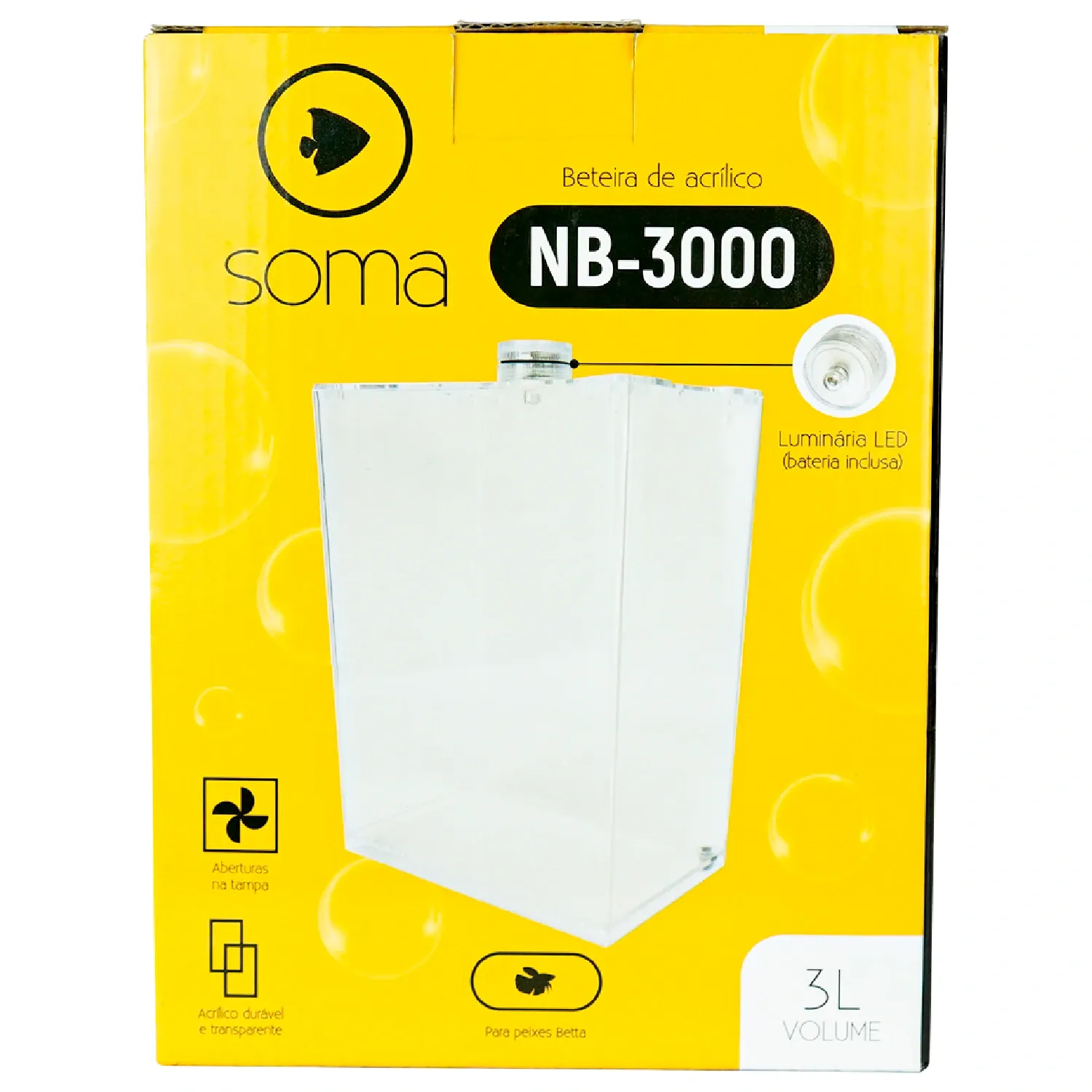 Beteira Acrílico LED NB 3000K Soma 3 L