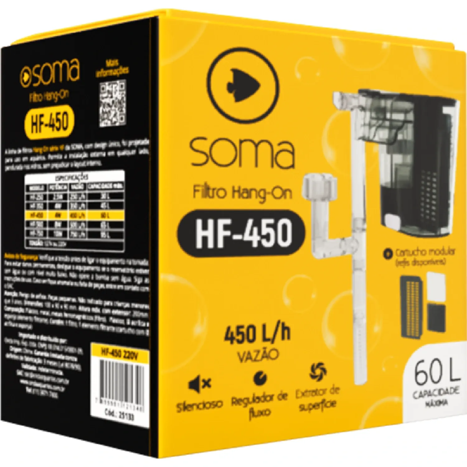 Filtro Externo Hang on HF450 Soma 450L/H 4W