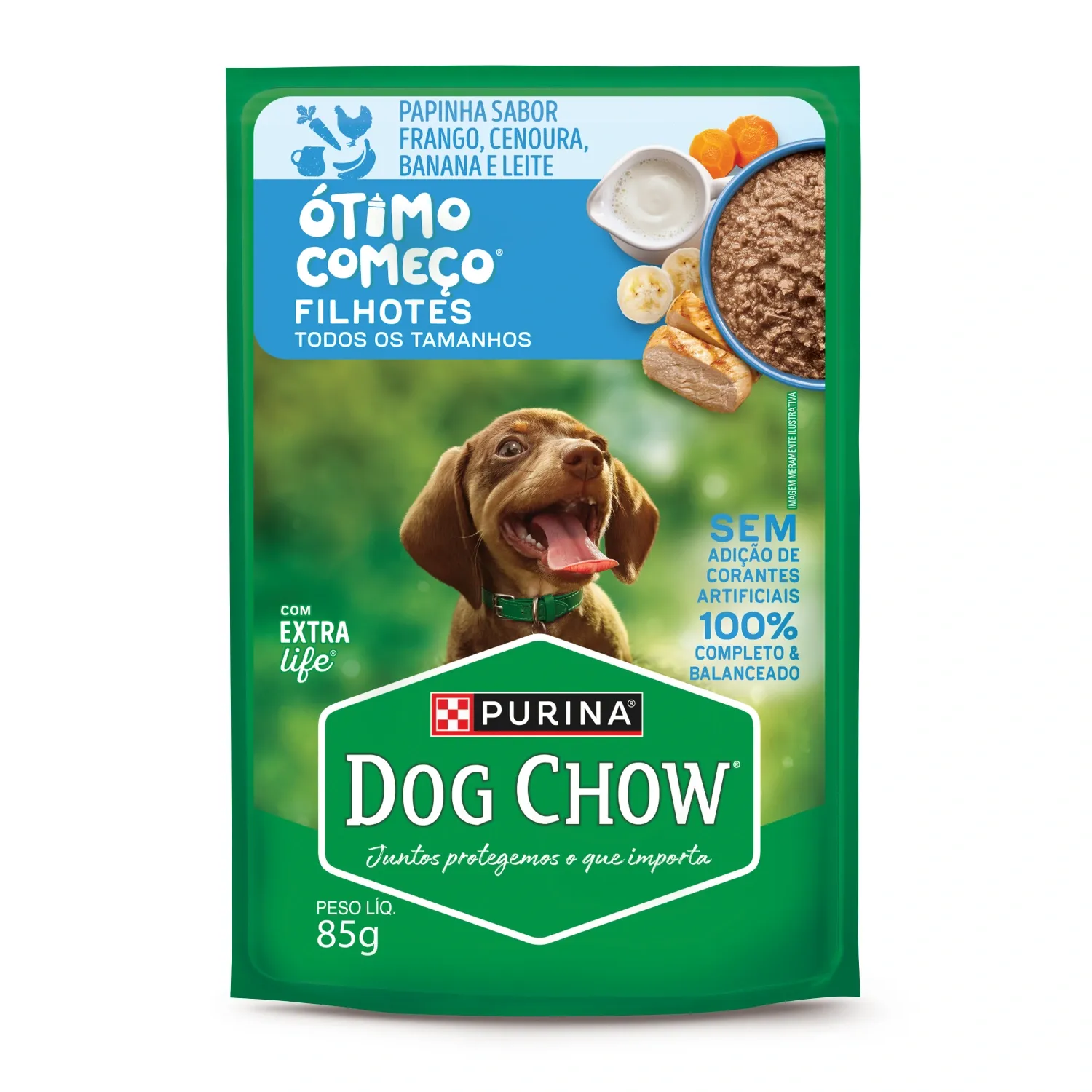 Ração Úmida Dog Chow Cães Filhotes Ótimo Começo Papinha Frango