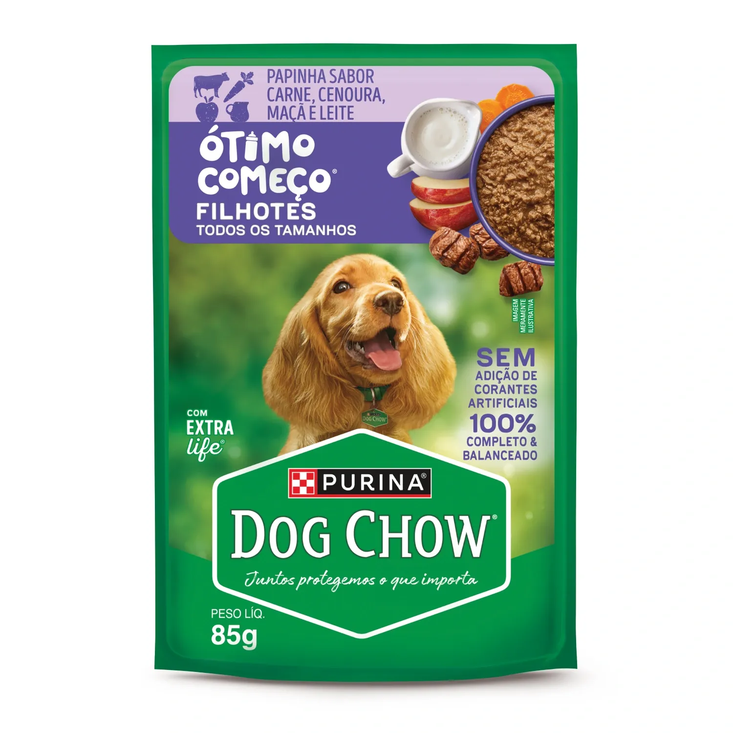 Ração Úmida Dog Chow Cães Filhotes Ótimo Começo Papinha Carne