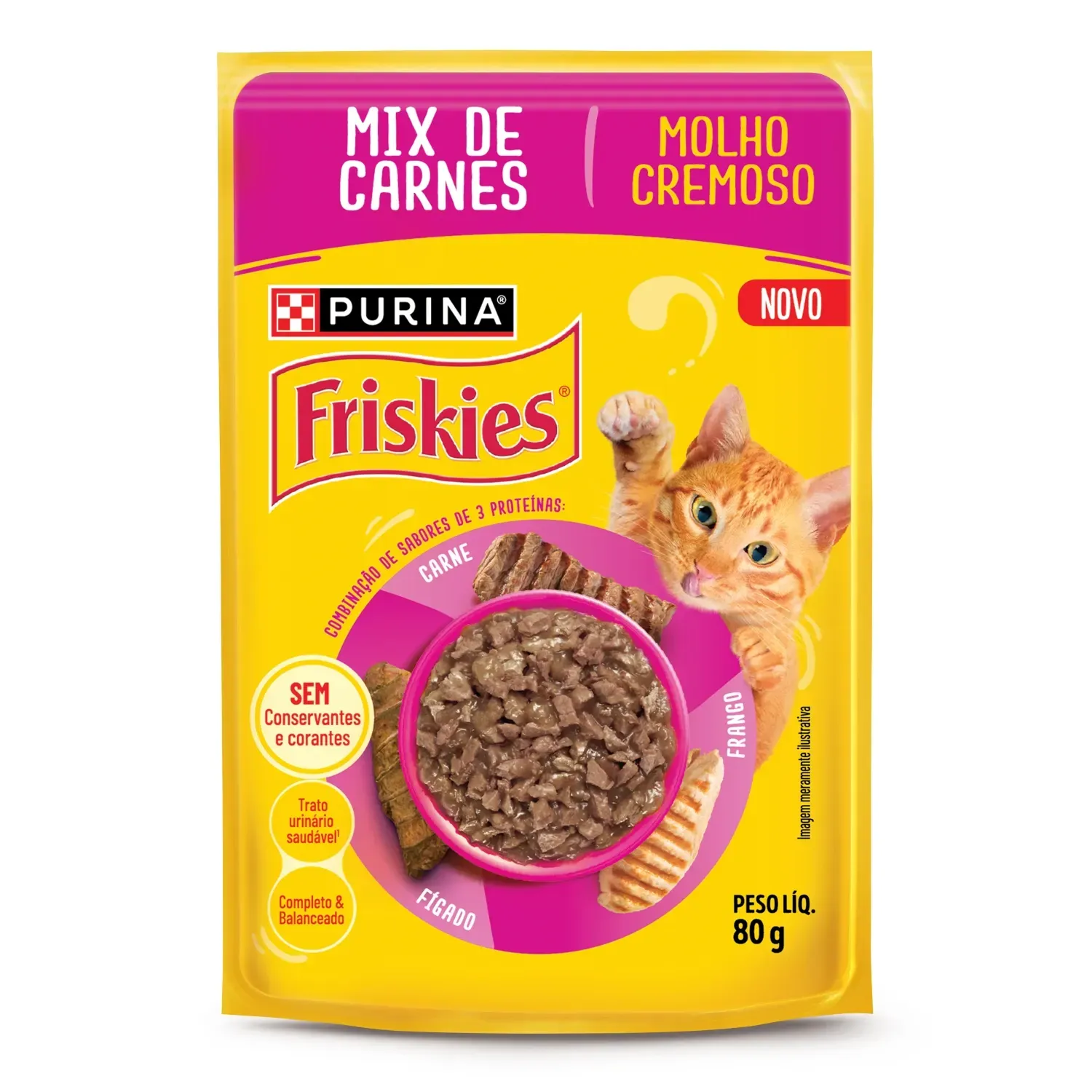 Ração Úmida Friskies Gatos Adultos Molho Cremoso Megamix