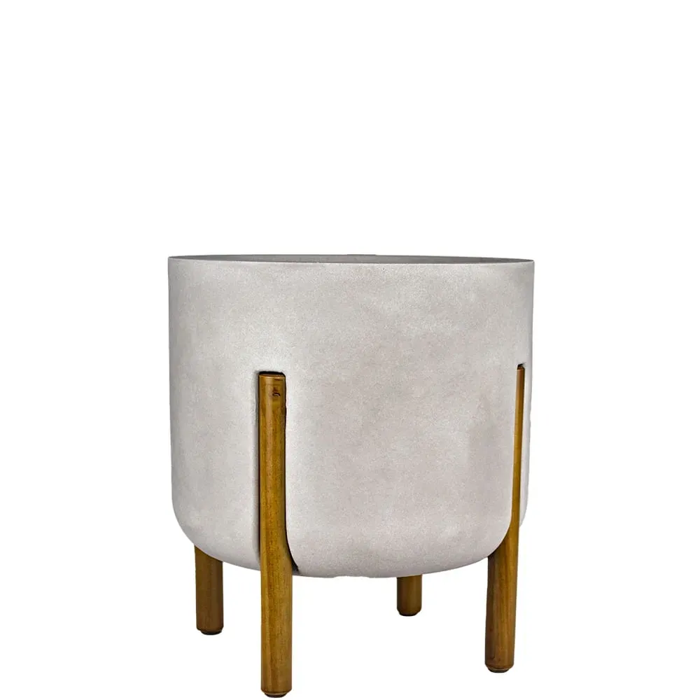 Vaso Cilíndrico Decore Japi Cimento Queimado
