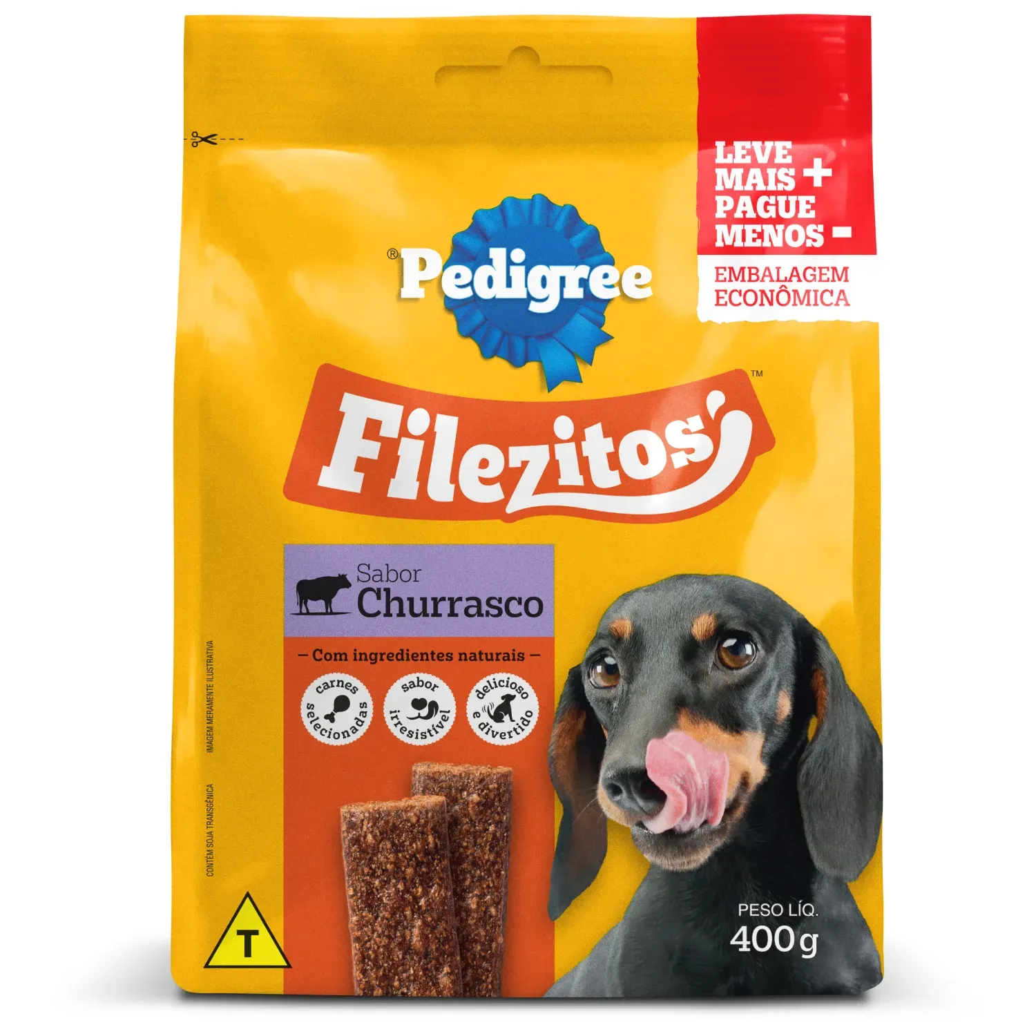 Petisco Pedigree Filezitos Bifinho para Cães Adultos Churrasco