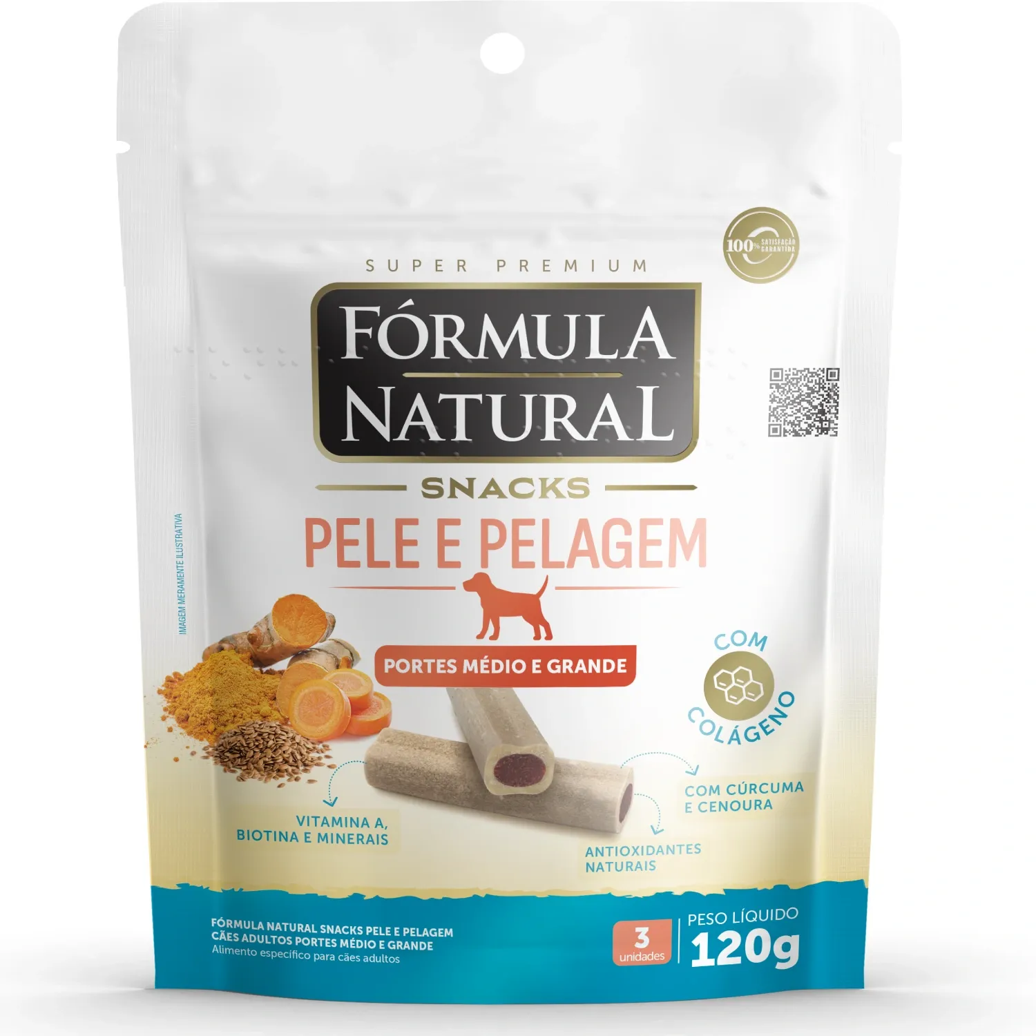 Snacks Fórmula Natural Pele e Pelagem Cães Médios e Grandes