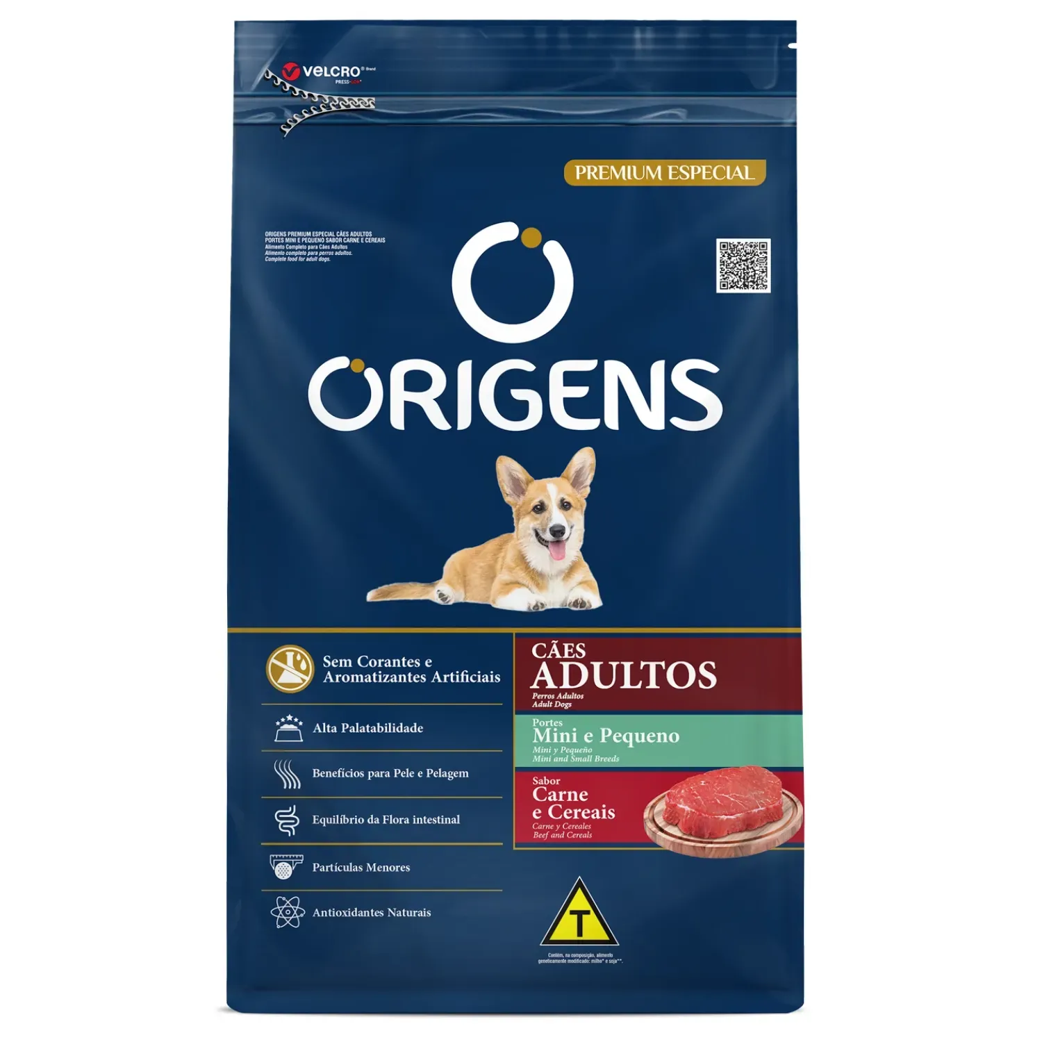 Ração Origens Cães Adultos Minis e Pequenos Carne e Cereais