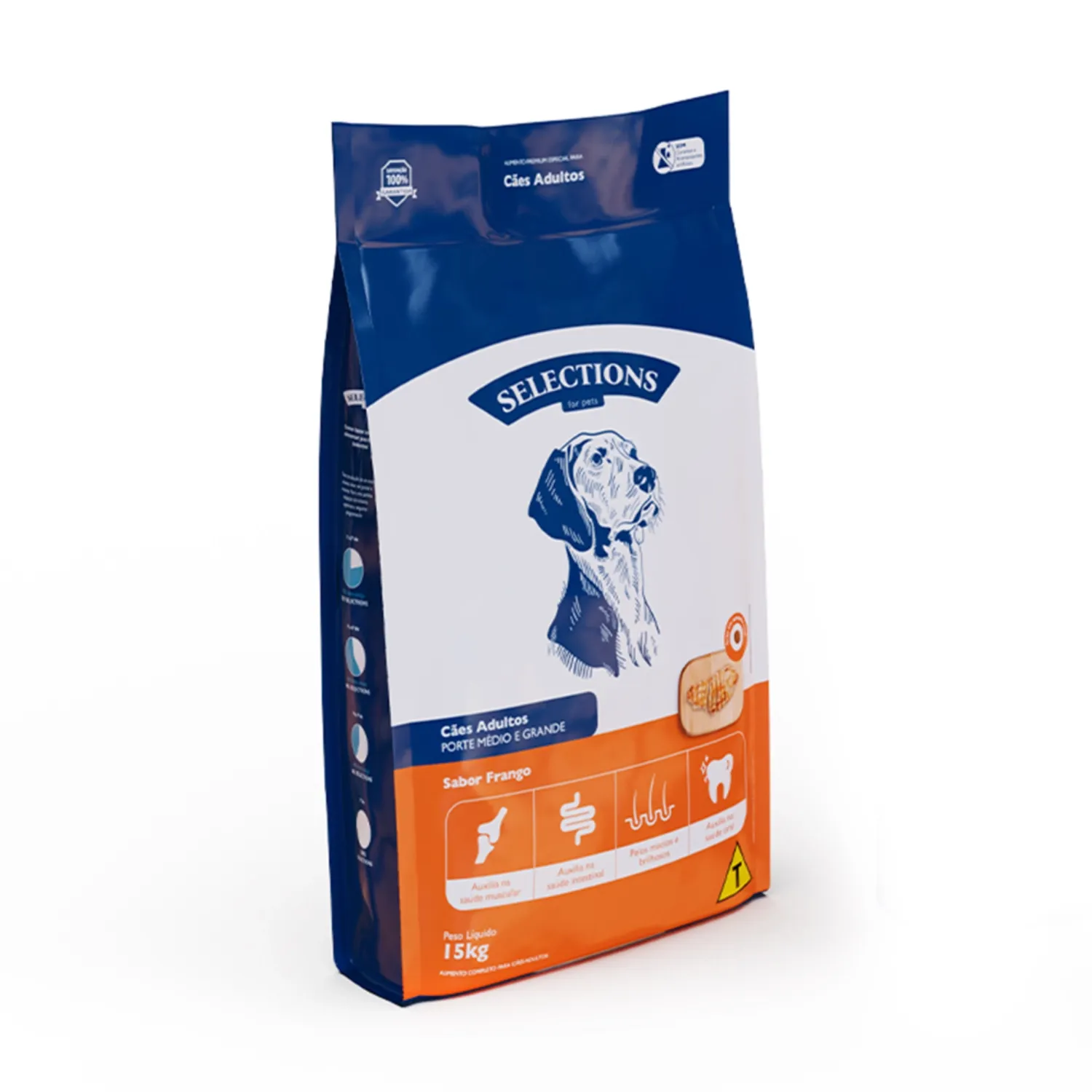Ração Selections for Pets Cães Adultos Médio e Grande Frango