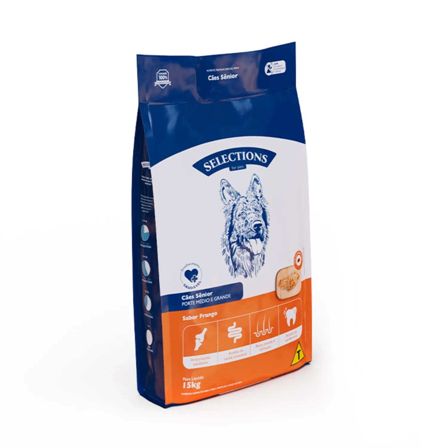 Ração Selections for Pets Cães Sênior Médio e Grande Frango