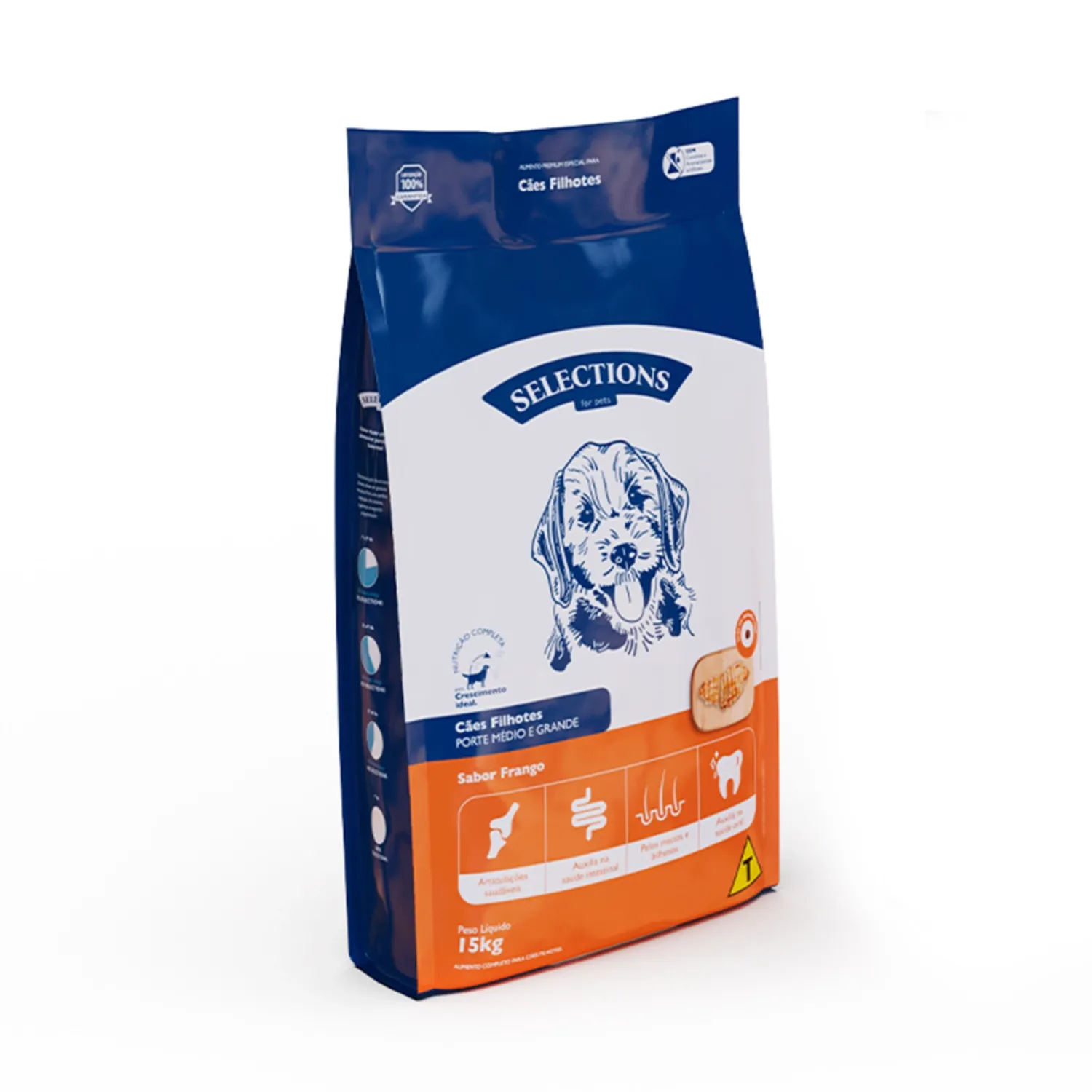 Ração Selections for Pets Cães Filhotes Médio e Grande Frango