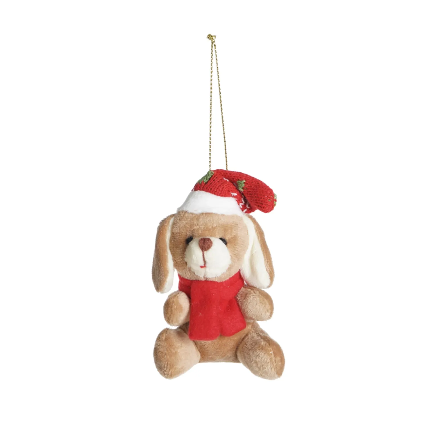 Enfeite Natal Cachorro com Cachecol e Gorro Cromus