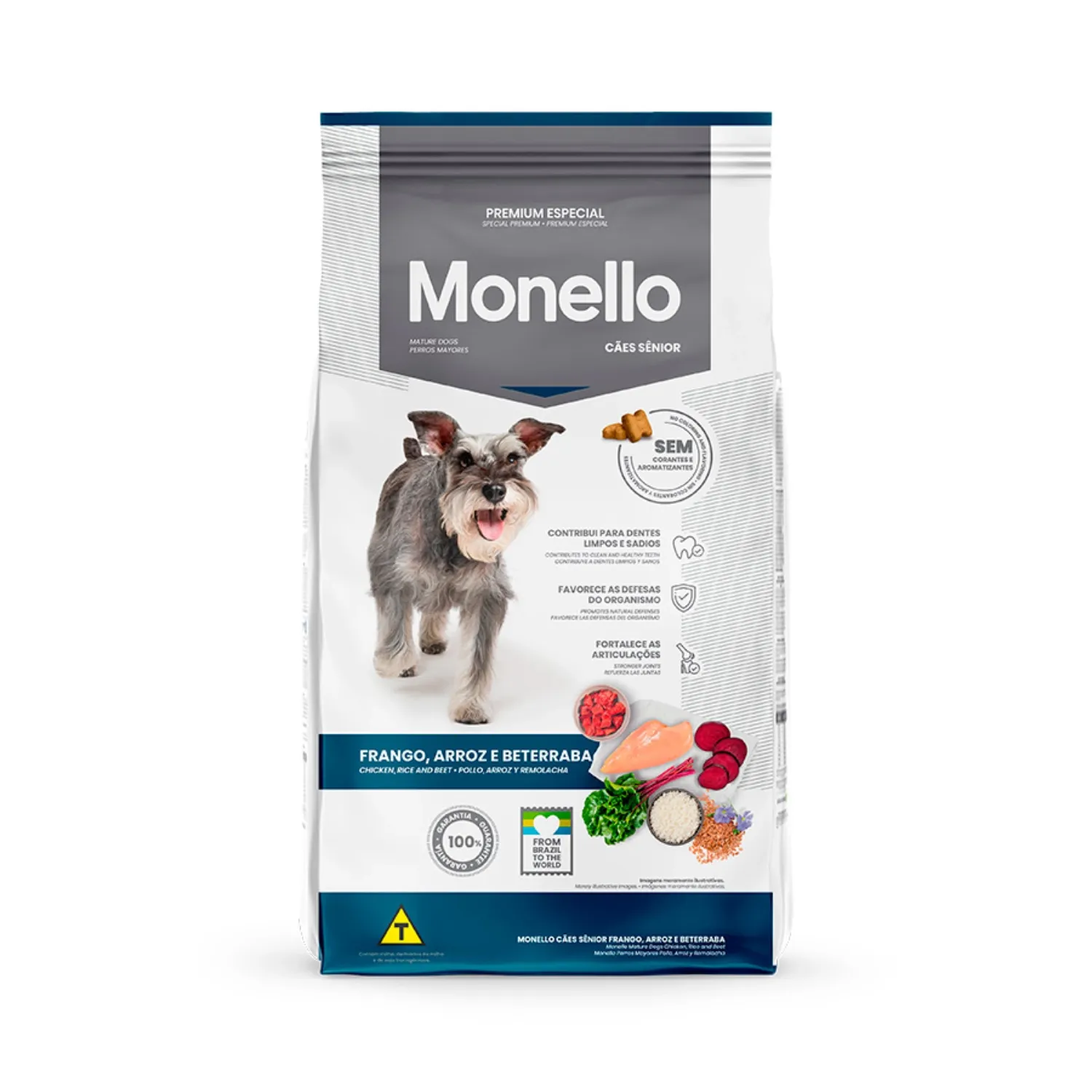 Ração Monello para Cães Sênior Frango, Arroz e Beterraba