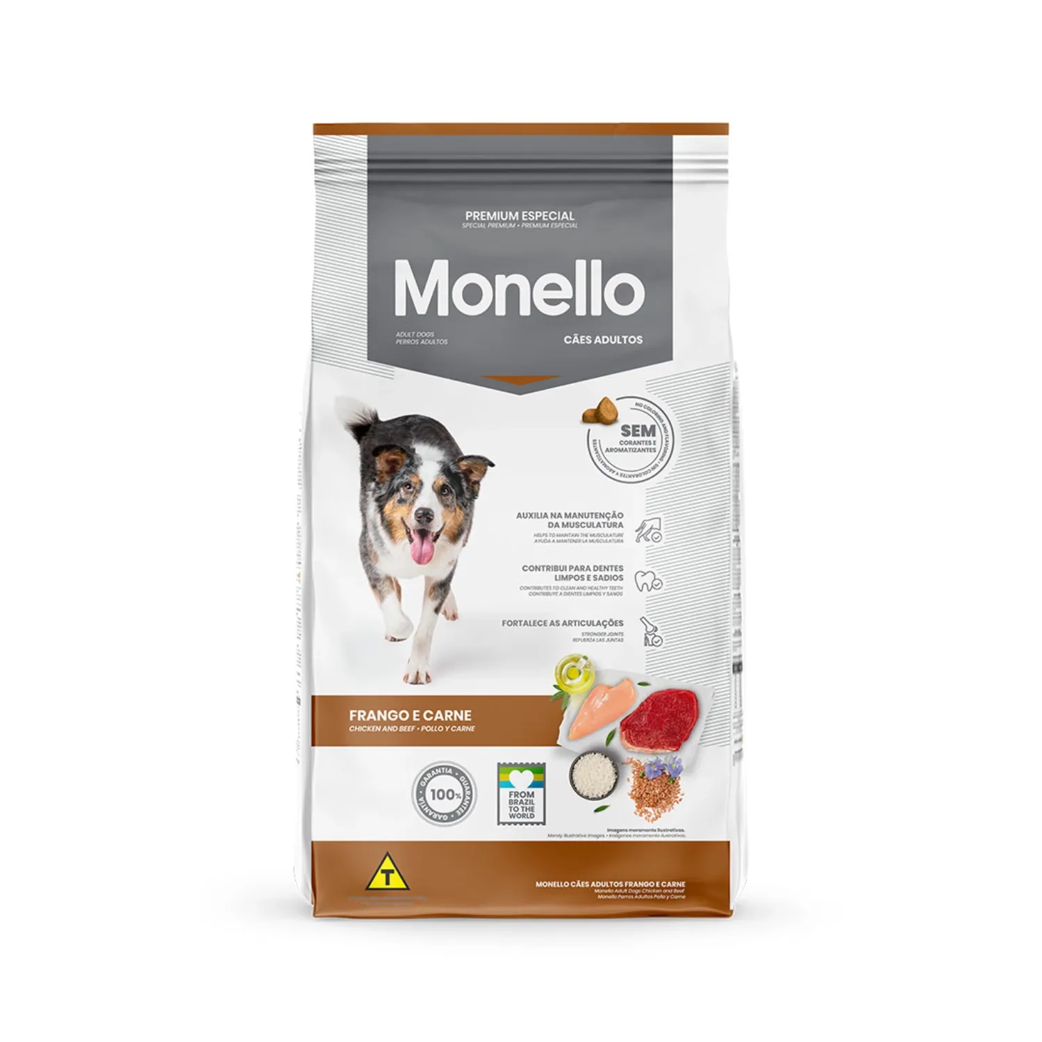 Ração Monello para Cães Adultos Frango e Carne