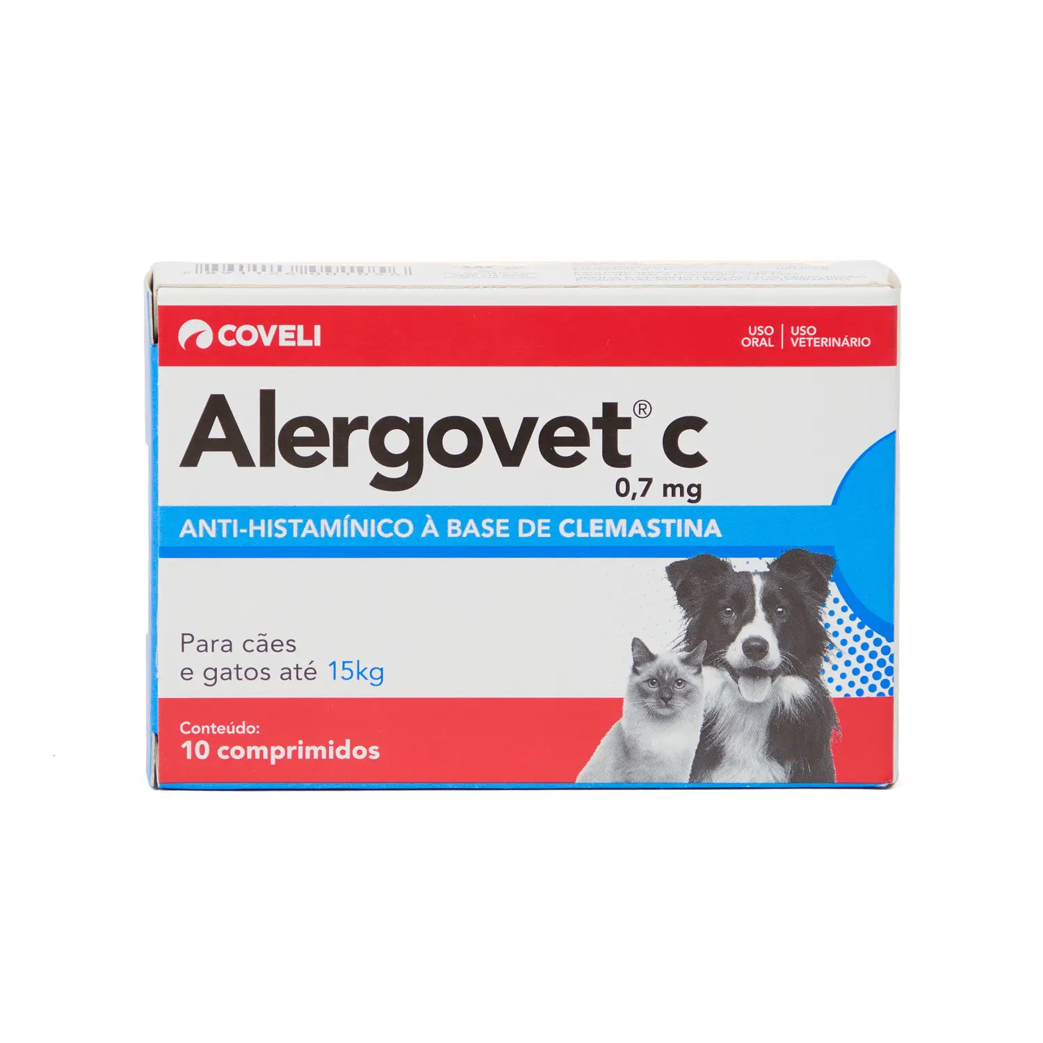 Alergovet C 0,7mg Antialérgico para Cães e Gatos