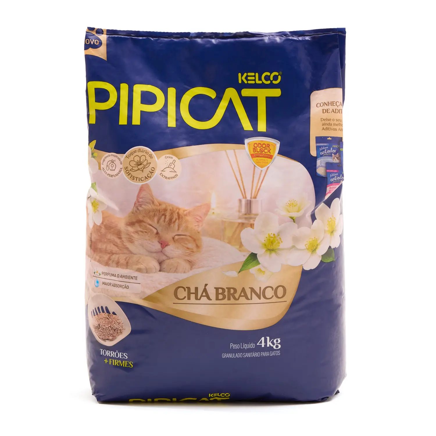 Granulado Higiênico para Gatos Pipicat Chá Branco